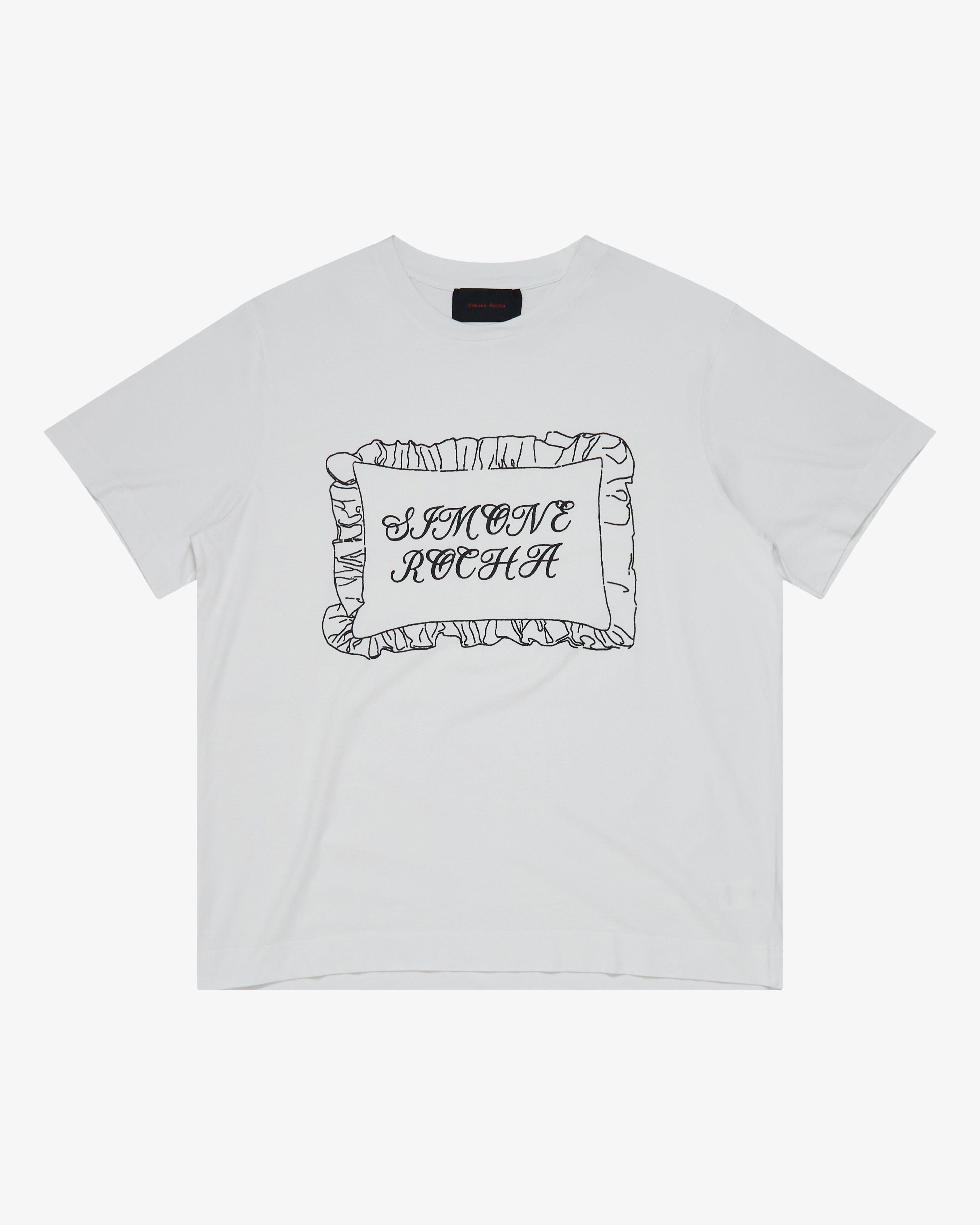 SIMONE ROCHA - Men's Pillowcase Logo Print T-Shirt - (White) by SIMONE ROCHA