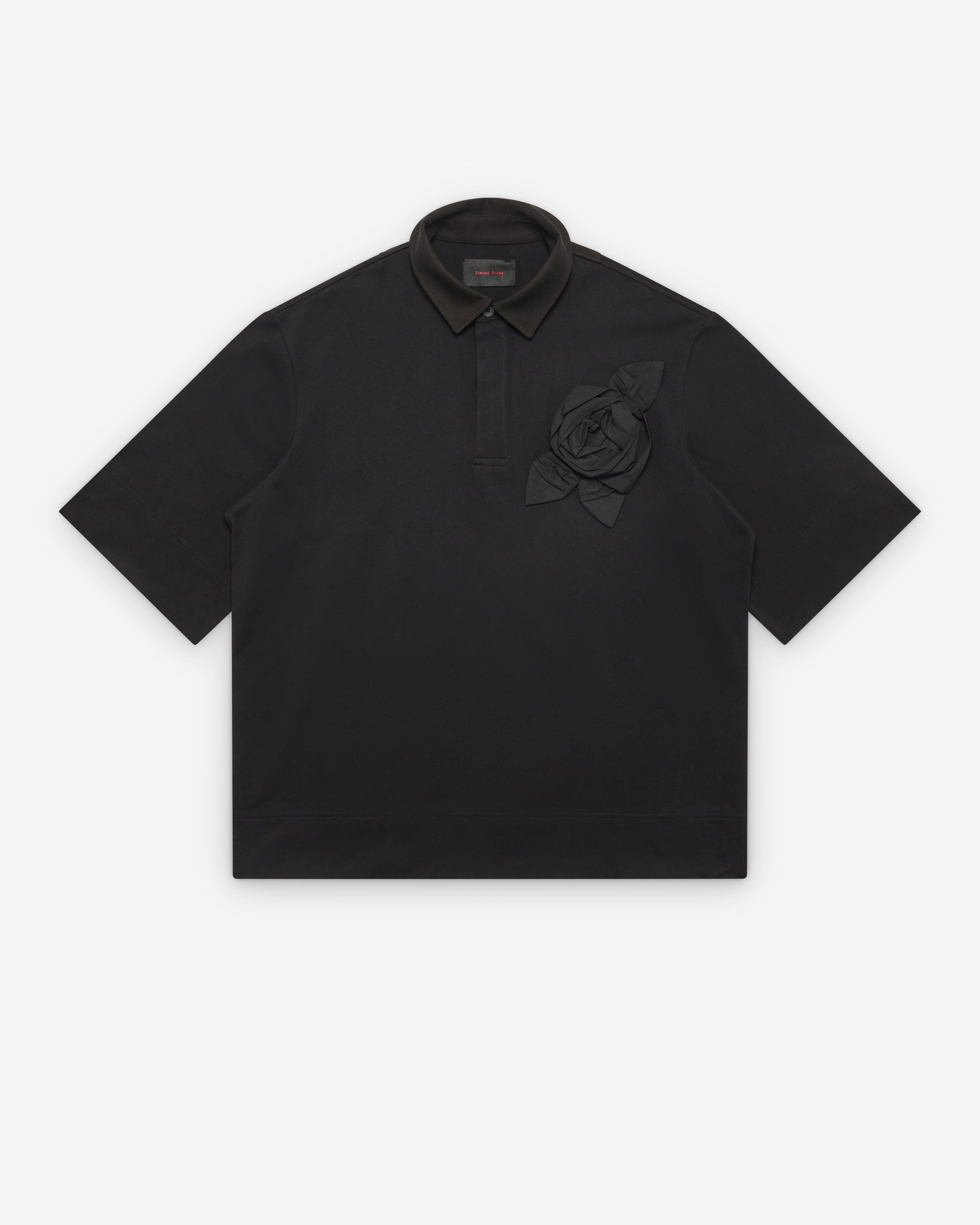 SIMONE ROCHA - Men's Pressed Rosette Rugby Jersey - (Black) by SIMONE ROCHA