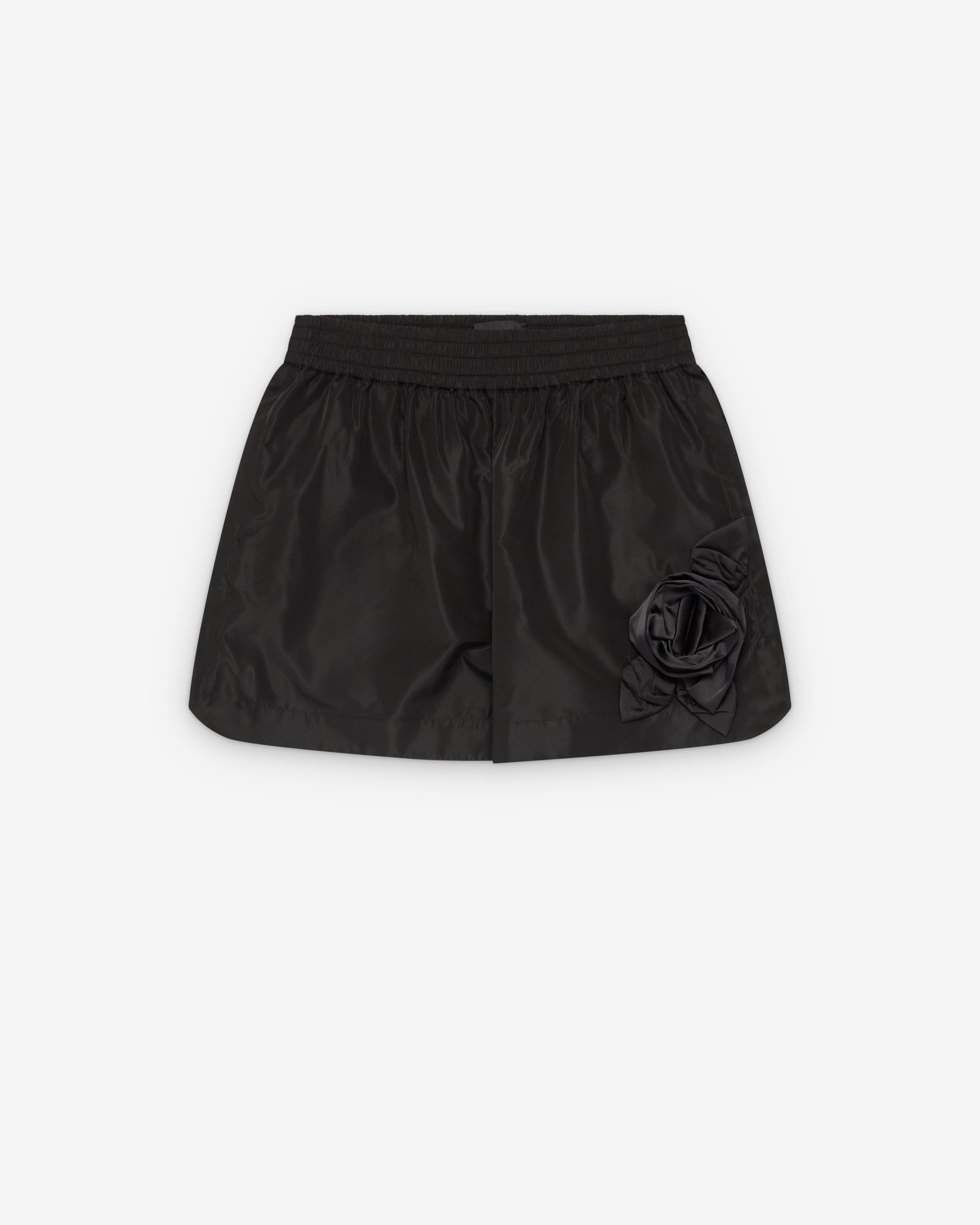 SIMONE ROCHA - Men's Pressed Rosette Split-Hem Shorts - (Black) by SIMONE ROCHA