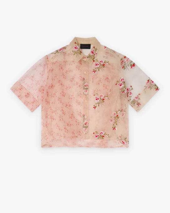SIMONE ROCHA - Men's  Sheer Patchwork Balloon Hem Shirt - (Nude) by SIMONE ROCHA