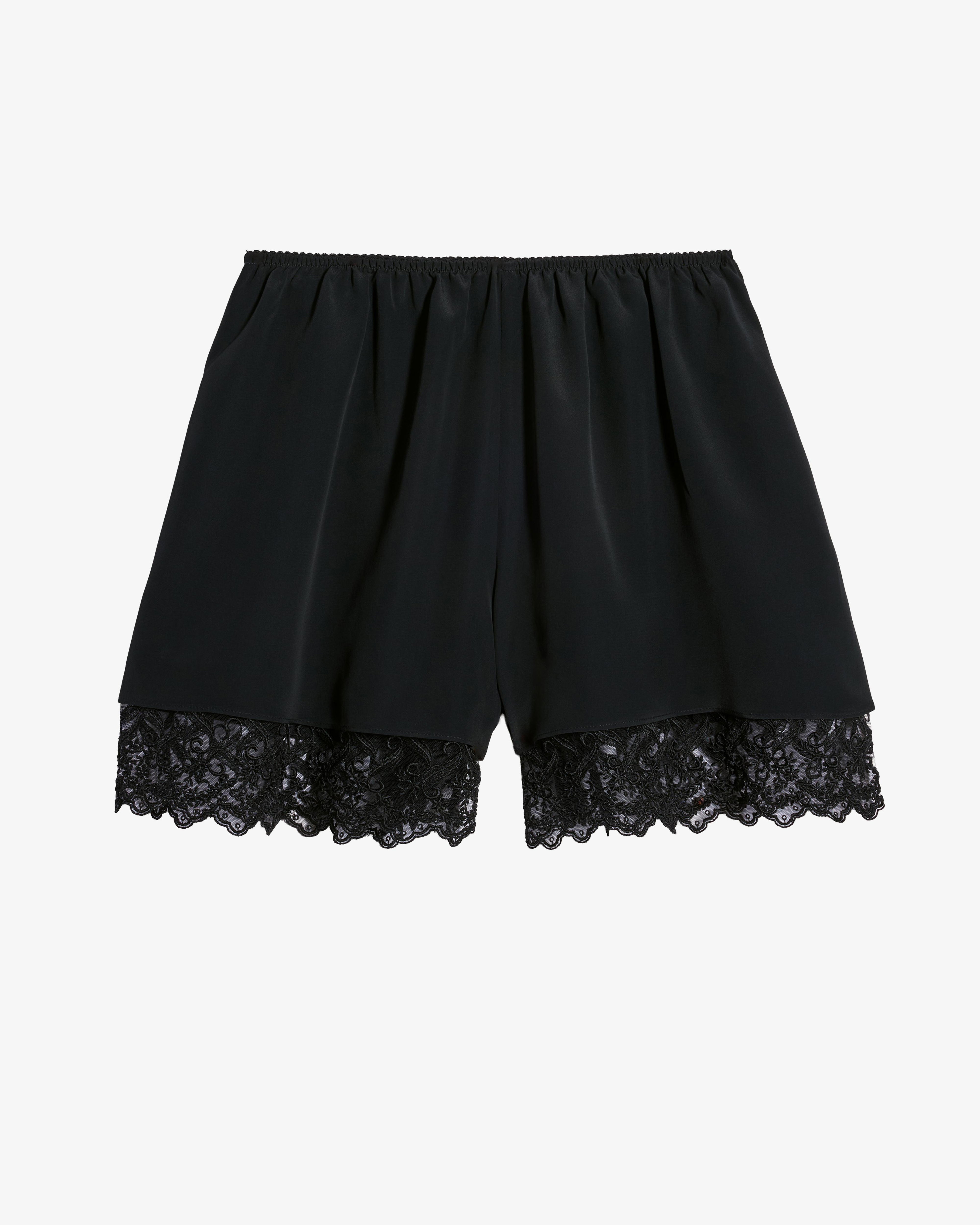 SIMONE ROCHA - Women's Lace Trim Negligee Shorts - (Black) by SIMONE ROCHA
