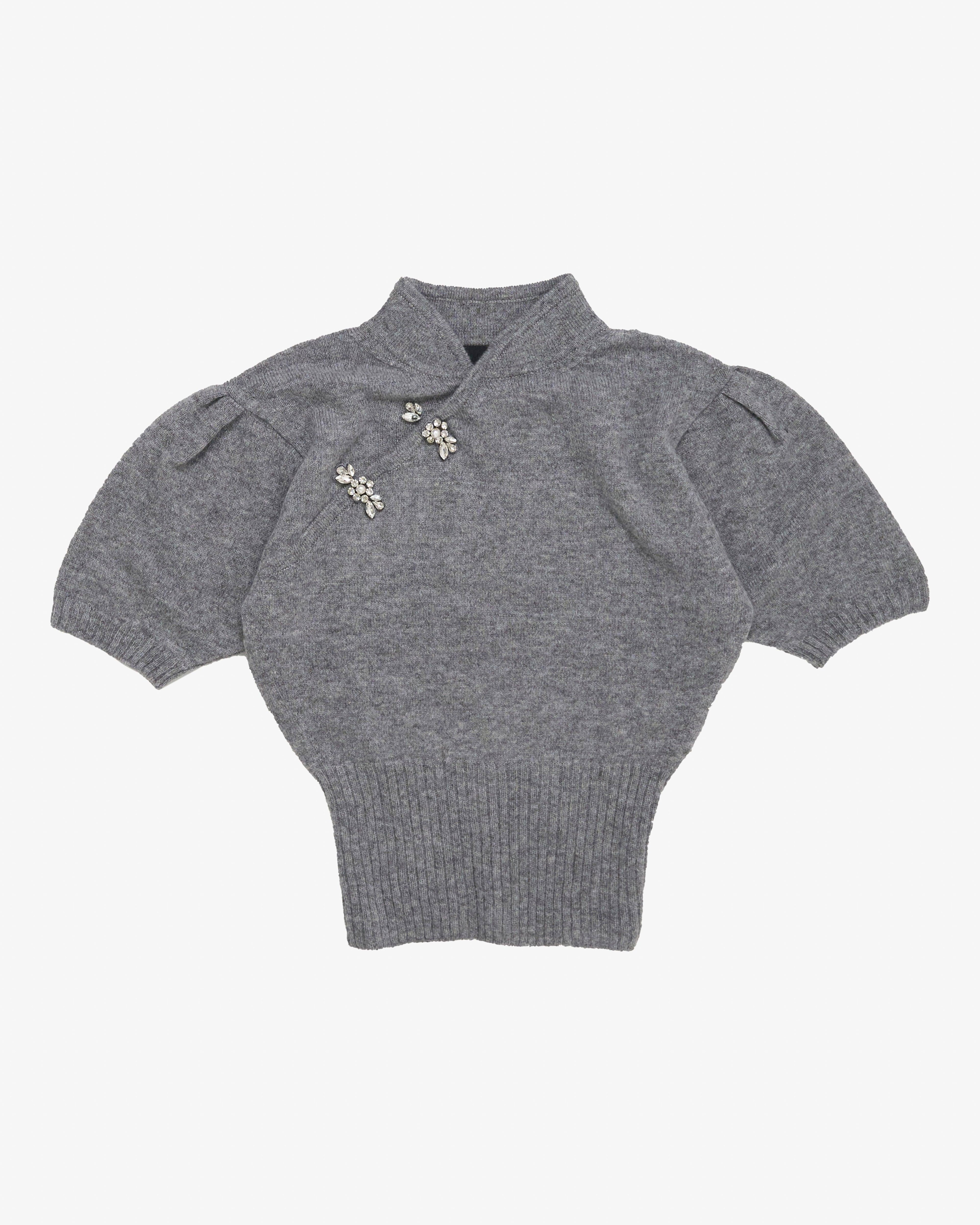 SIMONE ROCHA - Women's Mandarin Collar Cashmere Jumper - (Grey by SIMONE ROCHA