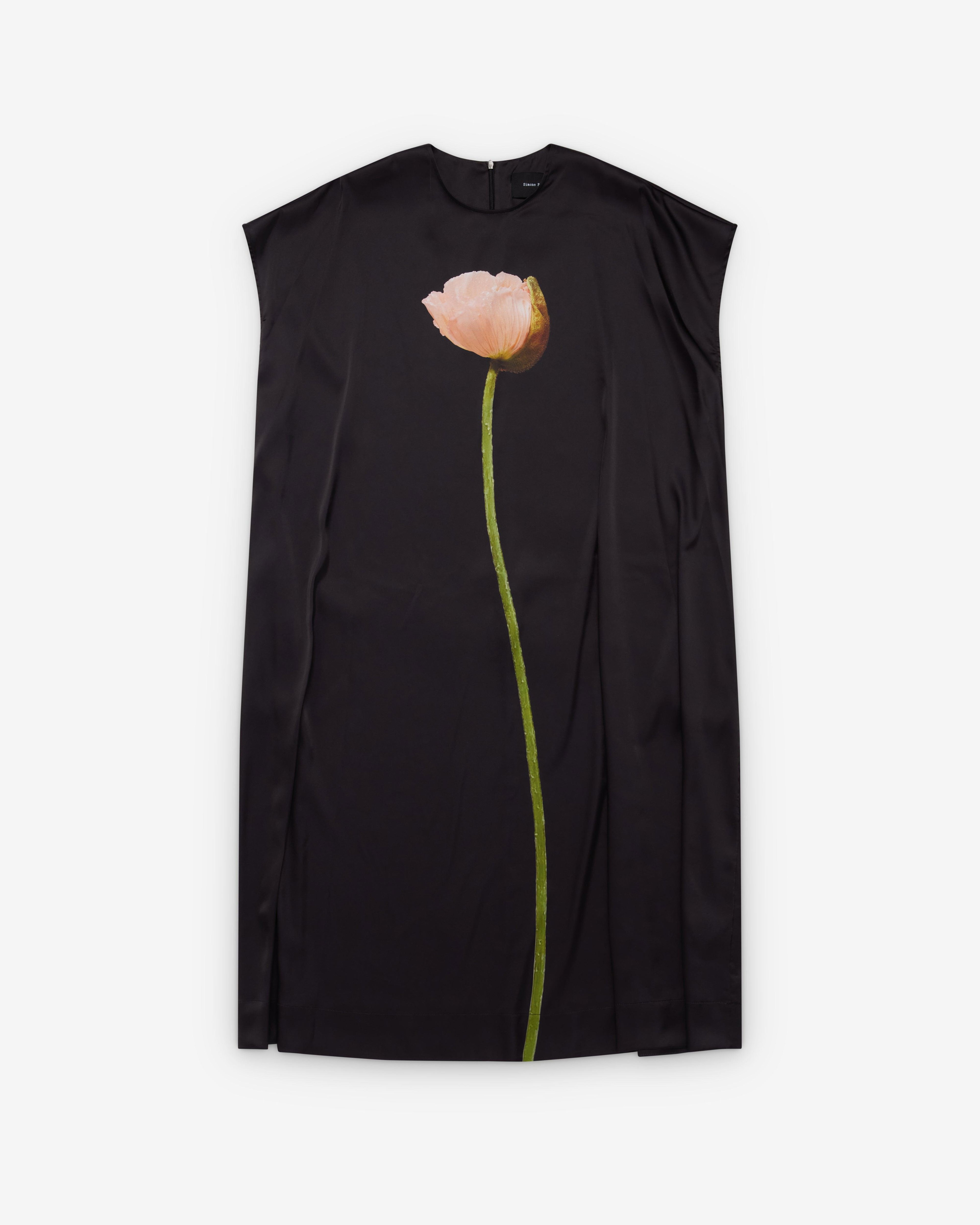 SIMONE ROCHA - Women's Poppy Motif Smock Dress - (Black) by SIMONE ROCHA