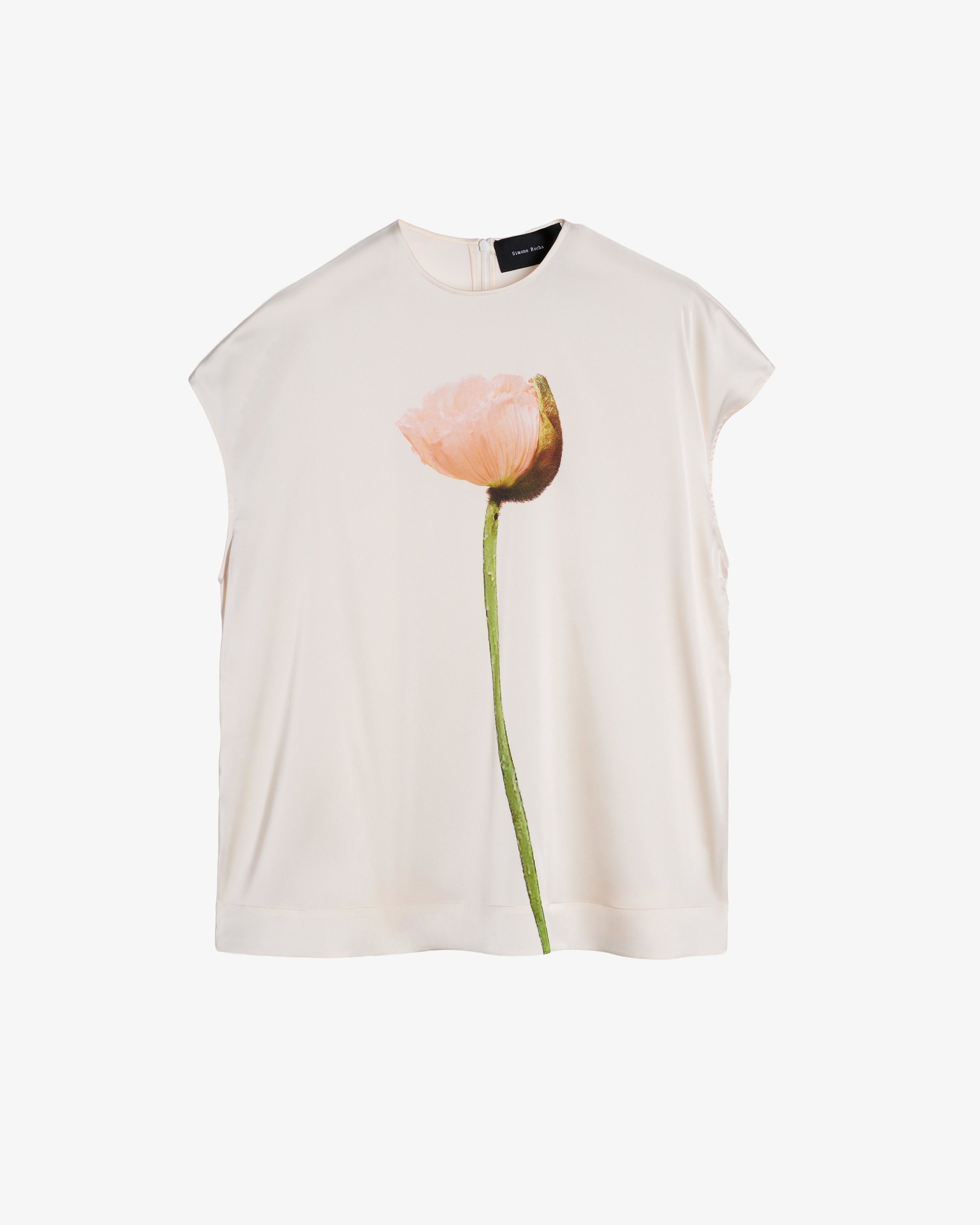 SIMONE ROCHA - Women's Poppy Motif Smock Top - (Off-White) by SIMONE ROCHA