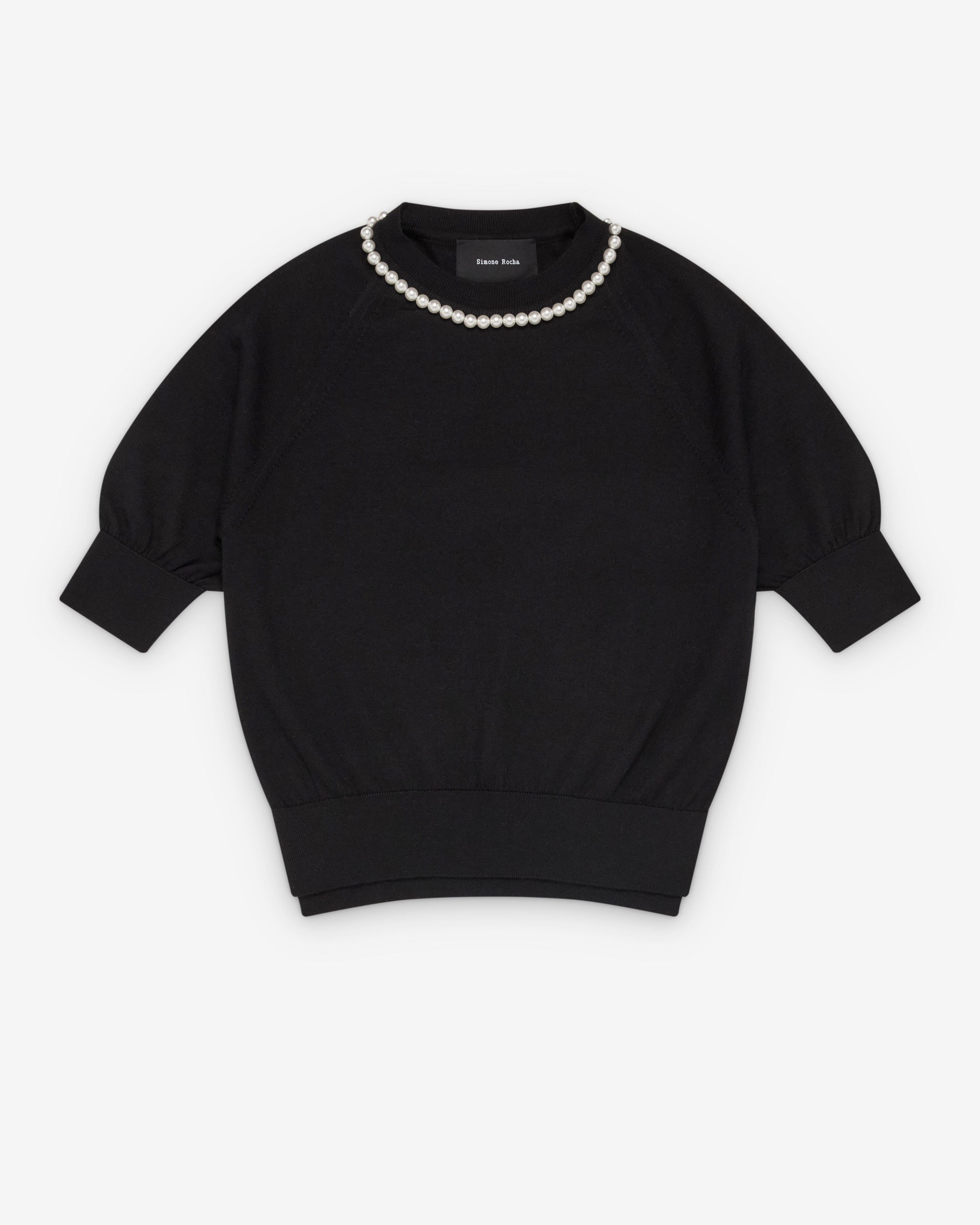 SIMONE ROCHA - Women's Puff Sleeve Merino Silk Jumper - (Black) by SIMONE ROCHA