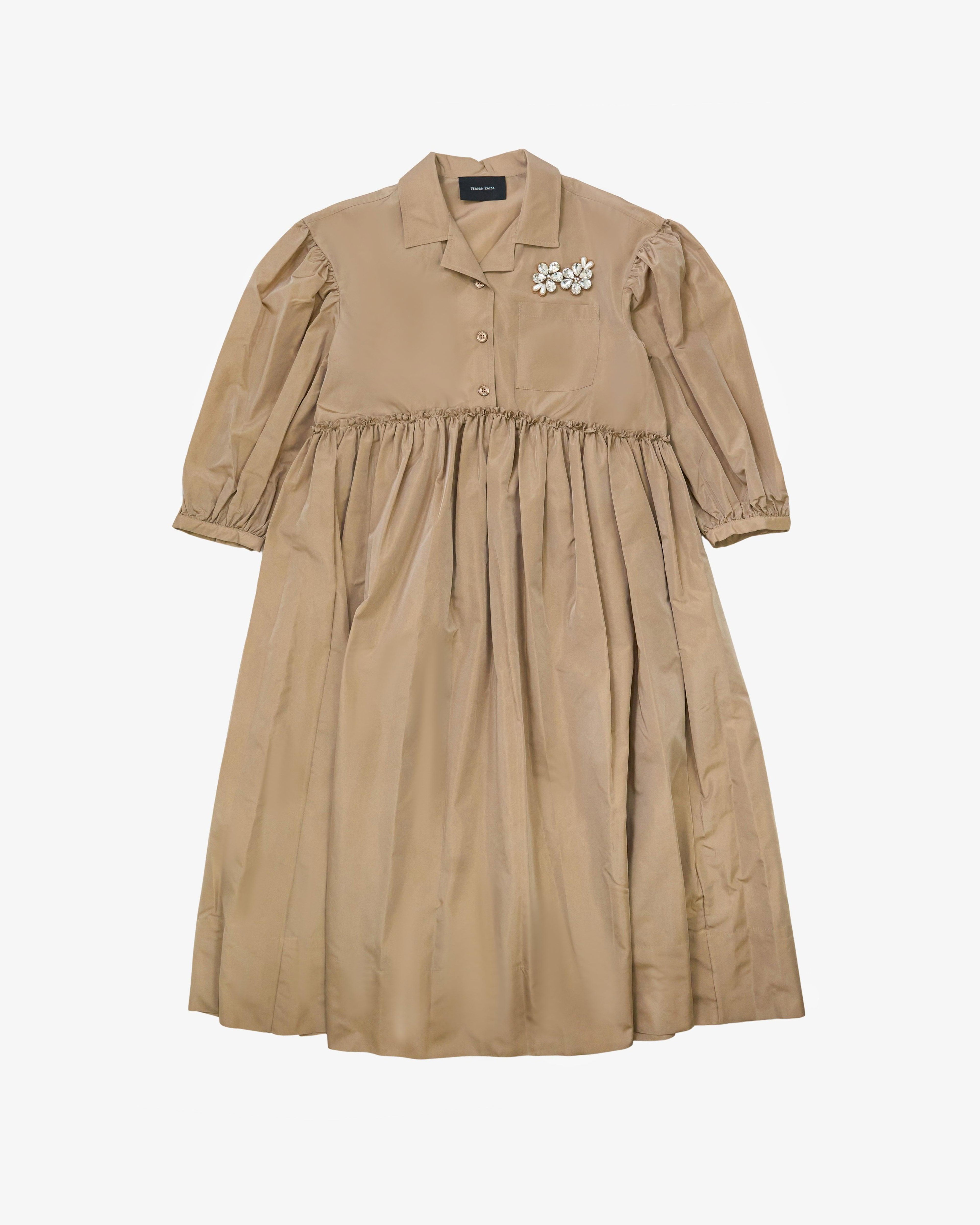 SIMONE ROCHA - Women's Signature Smock Shirt Dress - (Beige) by SIMONE ROCHA