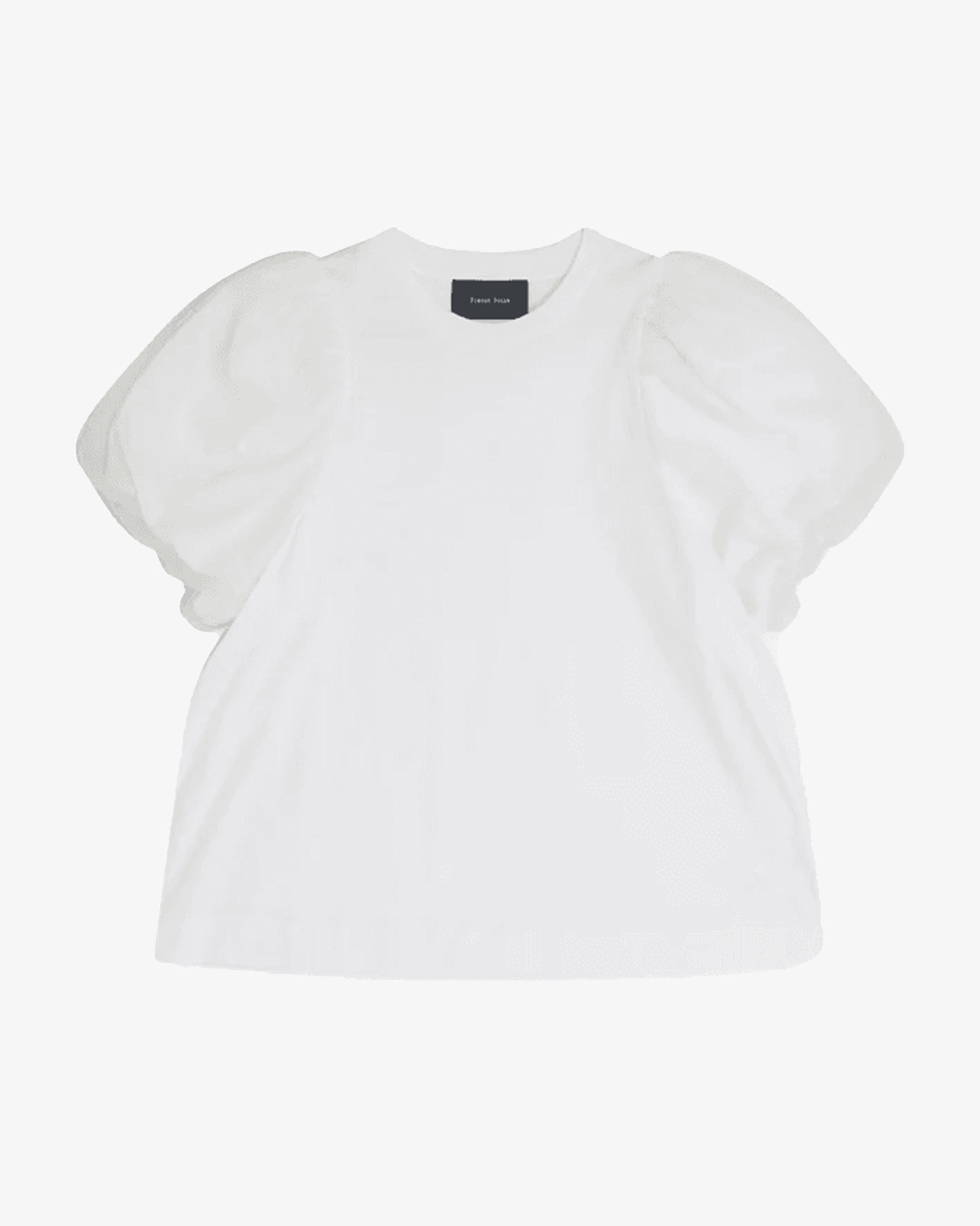 SIMONE ROCHA - Women's Tulle Overlay Puff Sleeve T-Shirt - (White) by SIMONE ROCHA