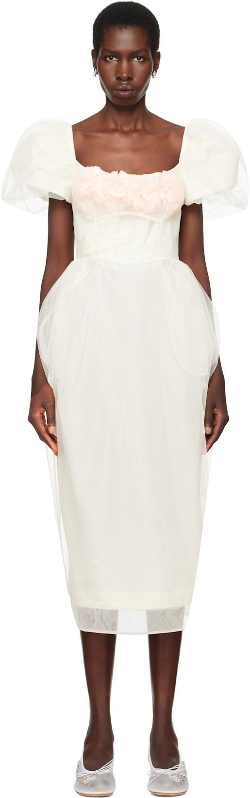 SSENSE Exclusive Bridal Capsule Bust Detail Carnation Maxi Dress by SIMONE ROCHA