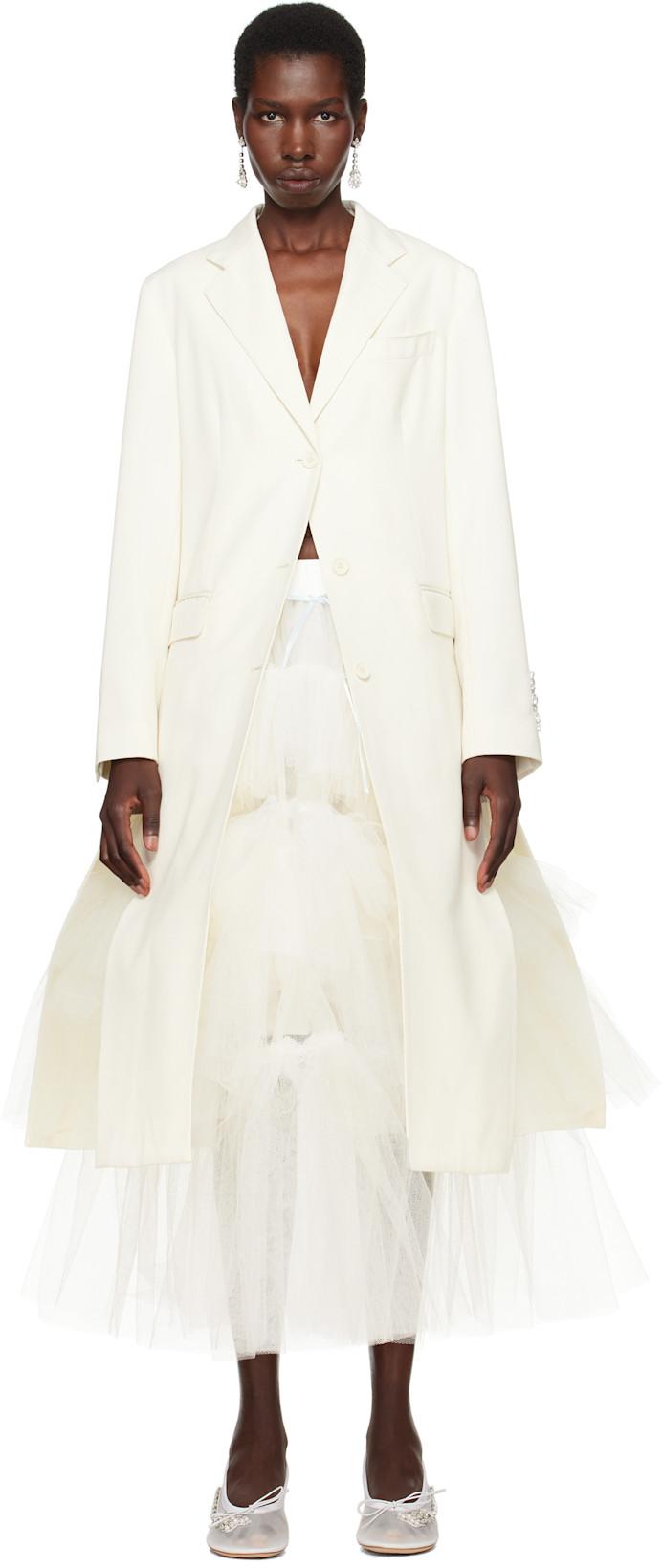 SSENSE Exclusive Bridal Capsule Cut-Out Bow Detail Coat by SIMONE ROCHA