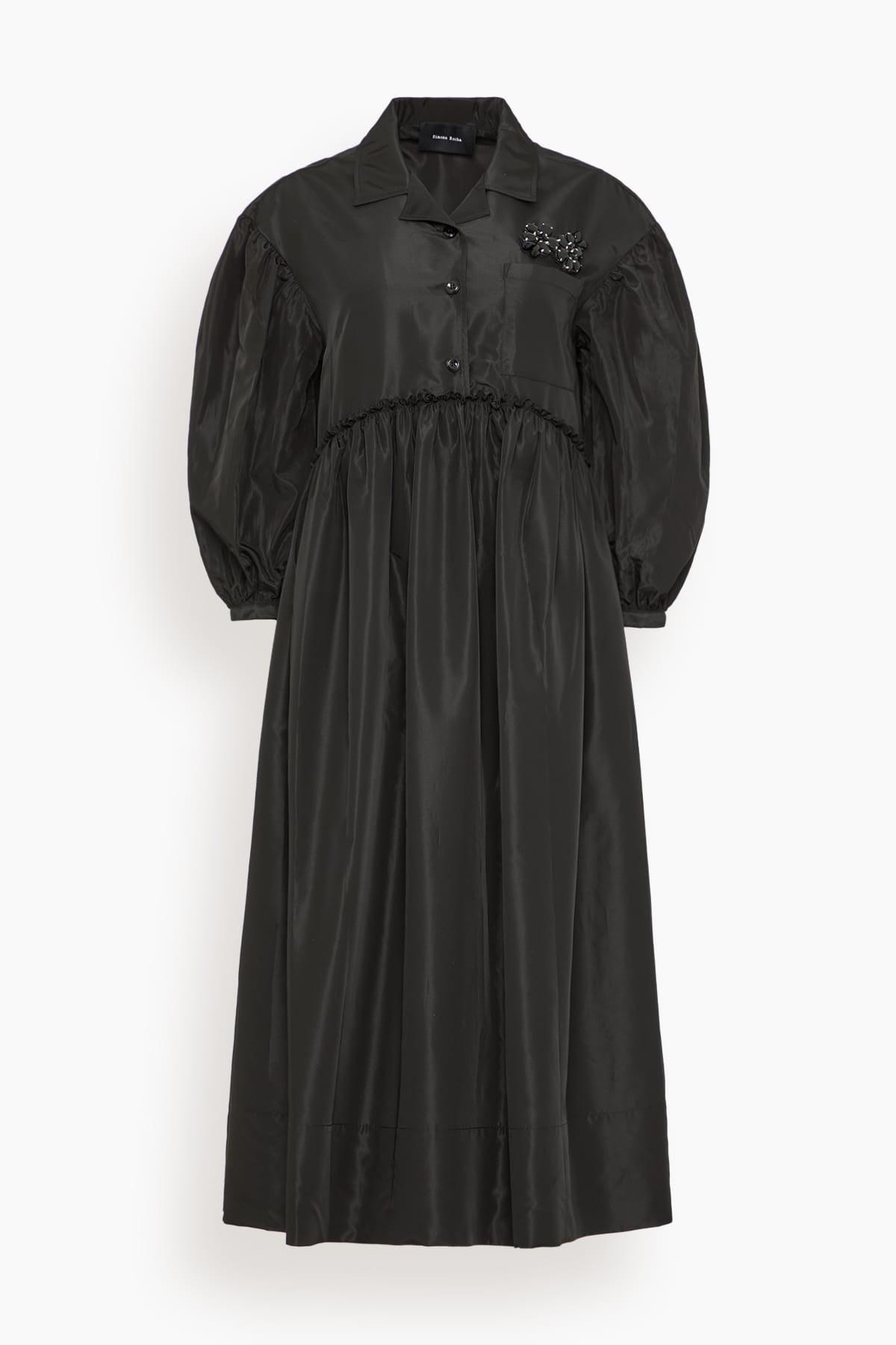 Signature Smock Shirt Dress in Black/Jet by SIMONE ROCHA