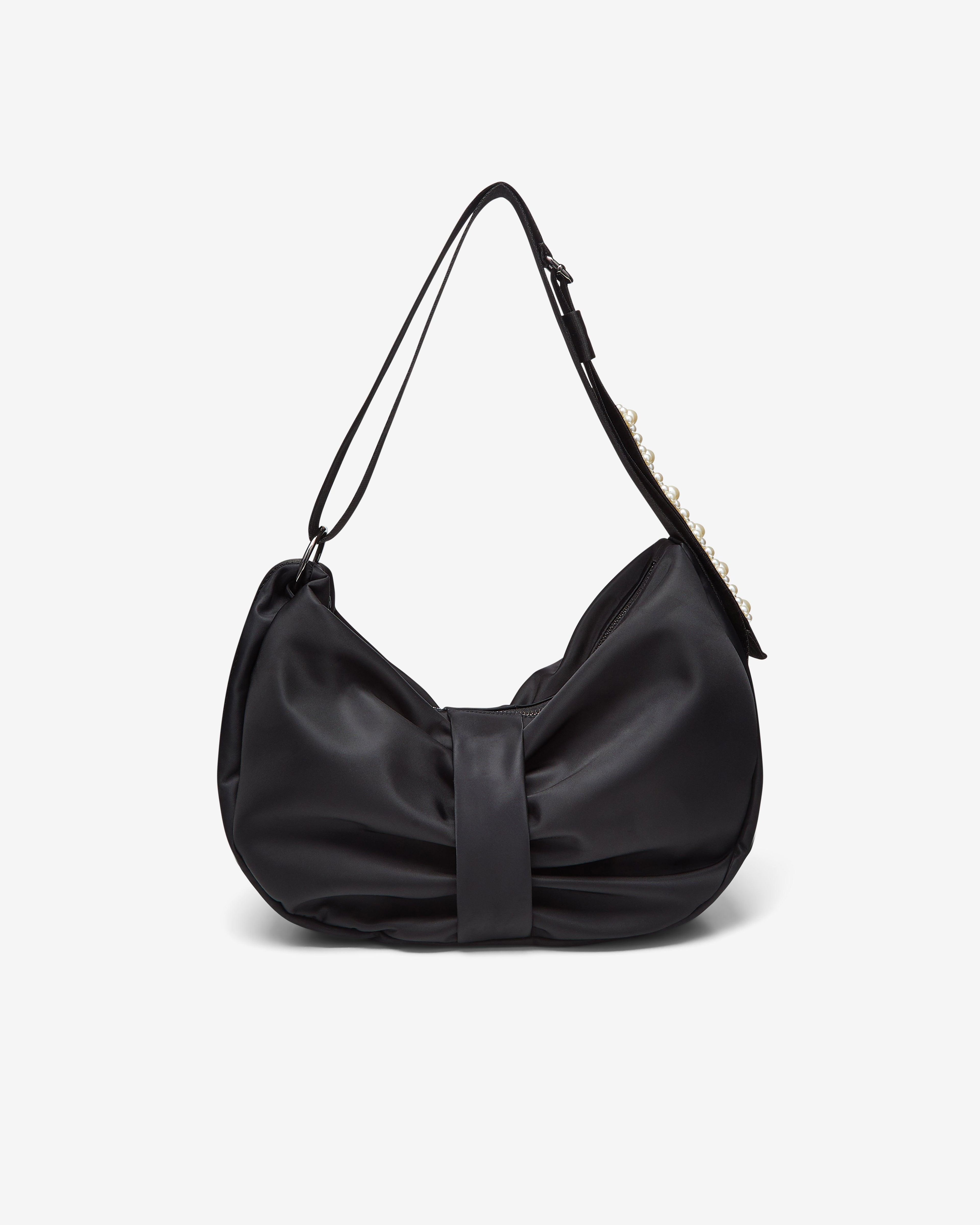 Simone Rocha - Men's Beaded Sling Bow Bag - (Black/Pearl) by SIMONE ROCHA Simone Rocha - Men's Beaded Sling Bow Bag - (Black/Pearl) by SIMONE ROCHA