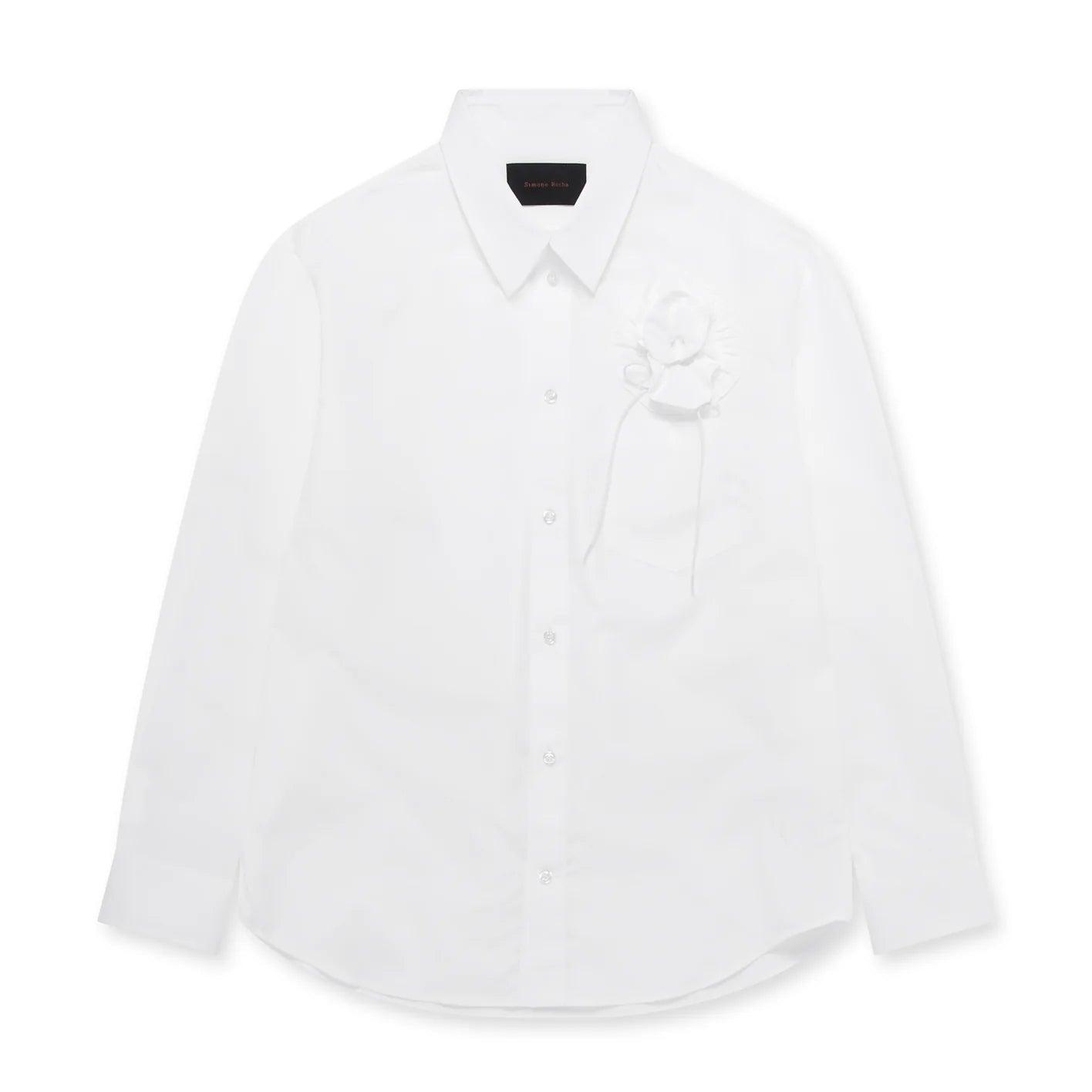 Simone Rocha - Men's Classic Fit Shirt With Rose Detail - (White) by SIMONE ROCHA
