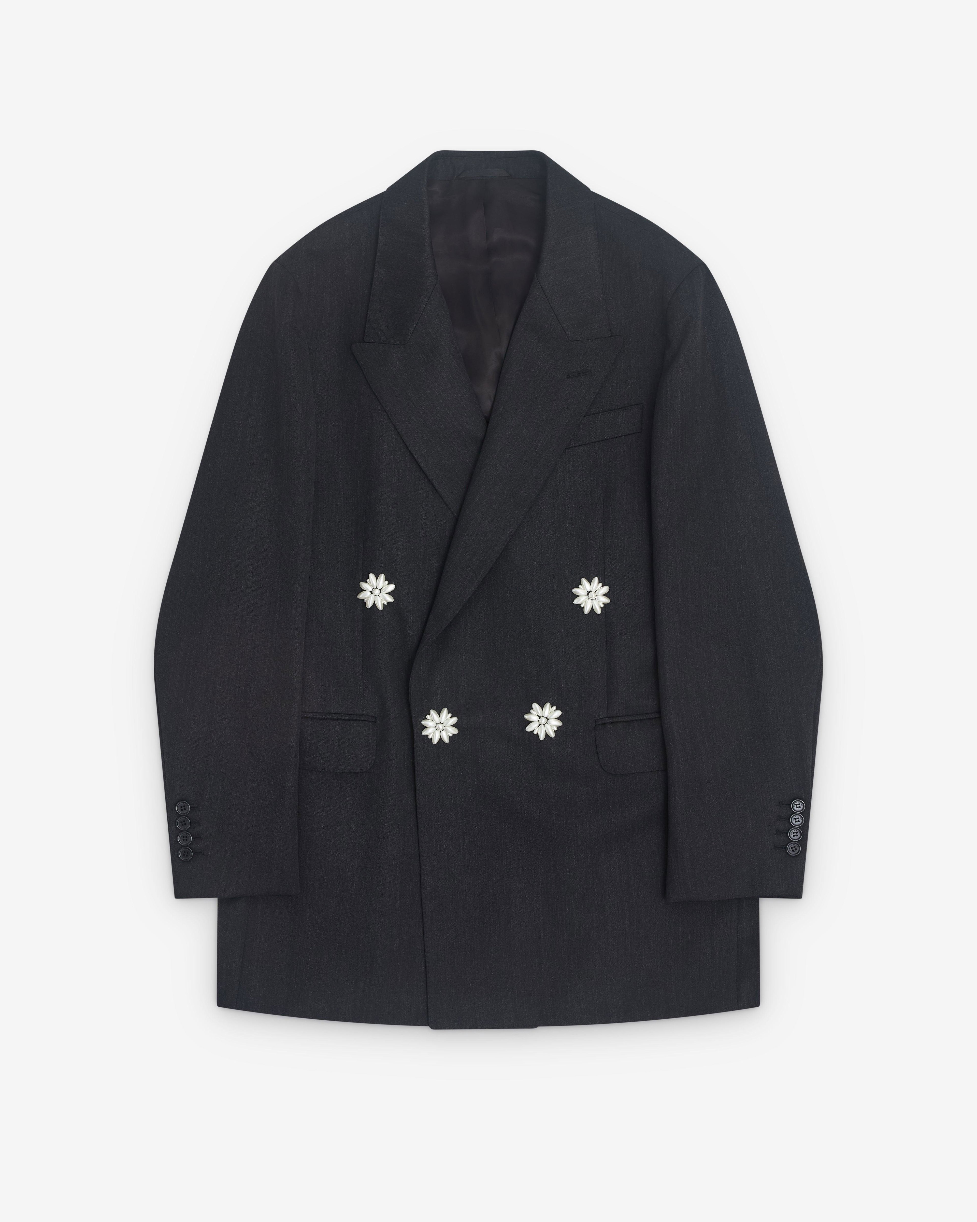Simone Rocha - Men’s Double Breasted Jacket - (Charcoal) by SIMONE ROCHA