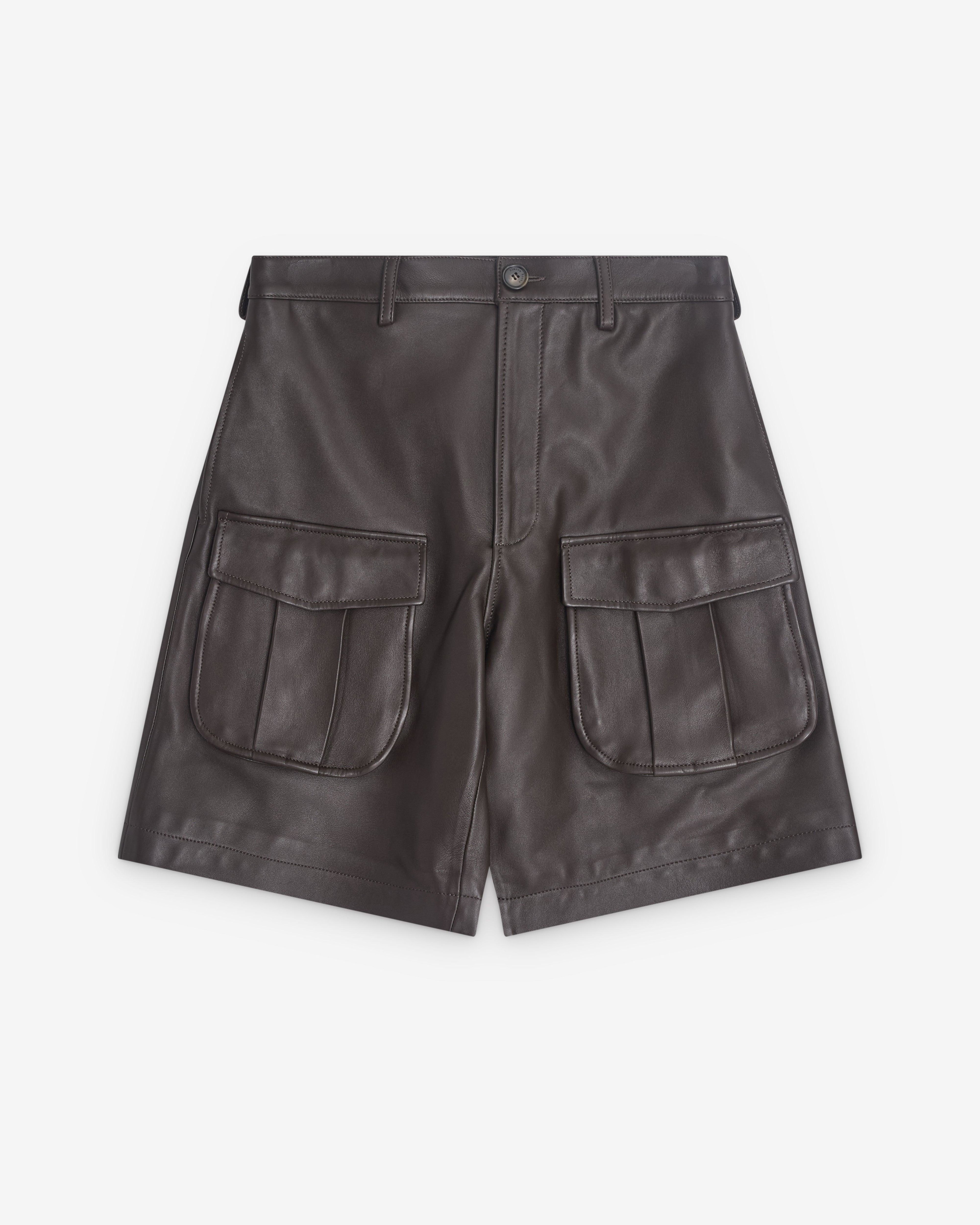 Simone Rocha - Men’s Multi Pocket Cargo Shorts - (Chocolate) by SIMONE ROCHA