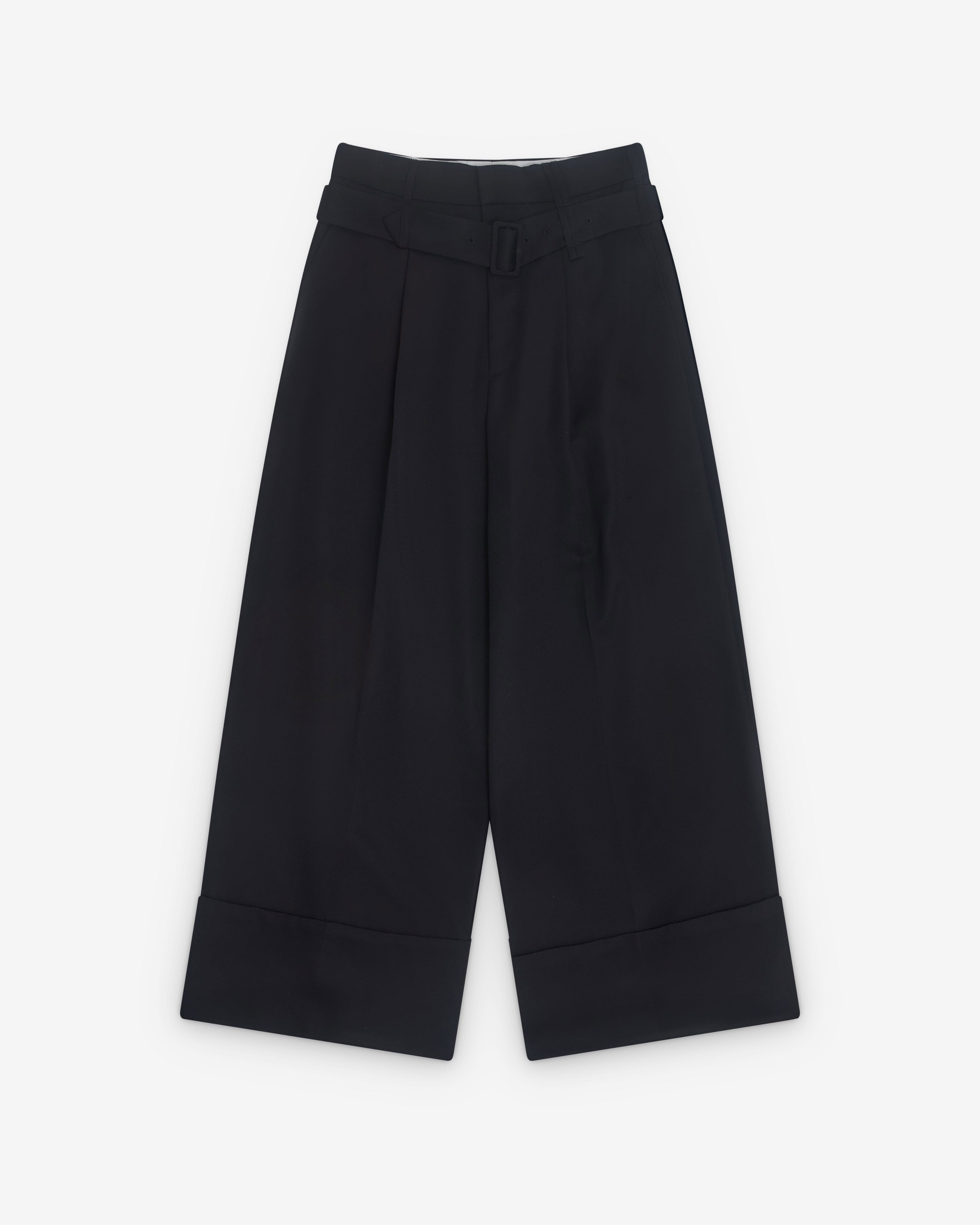 Simone Rocha - Men’s Pleated Wide Leg Trousers - (Black) by SIMONE ROCHA
