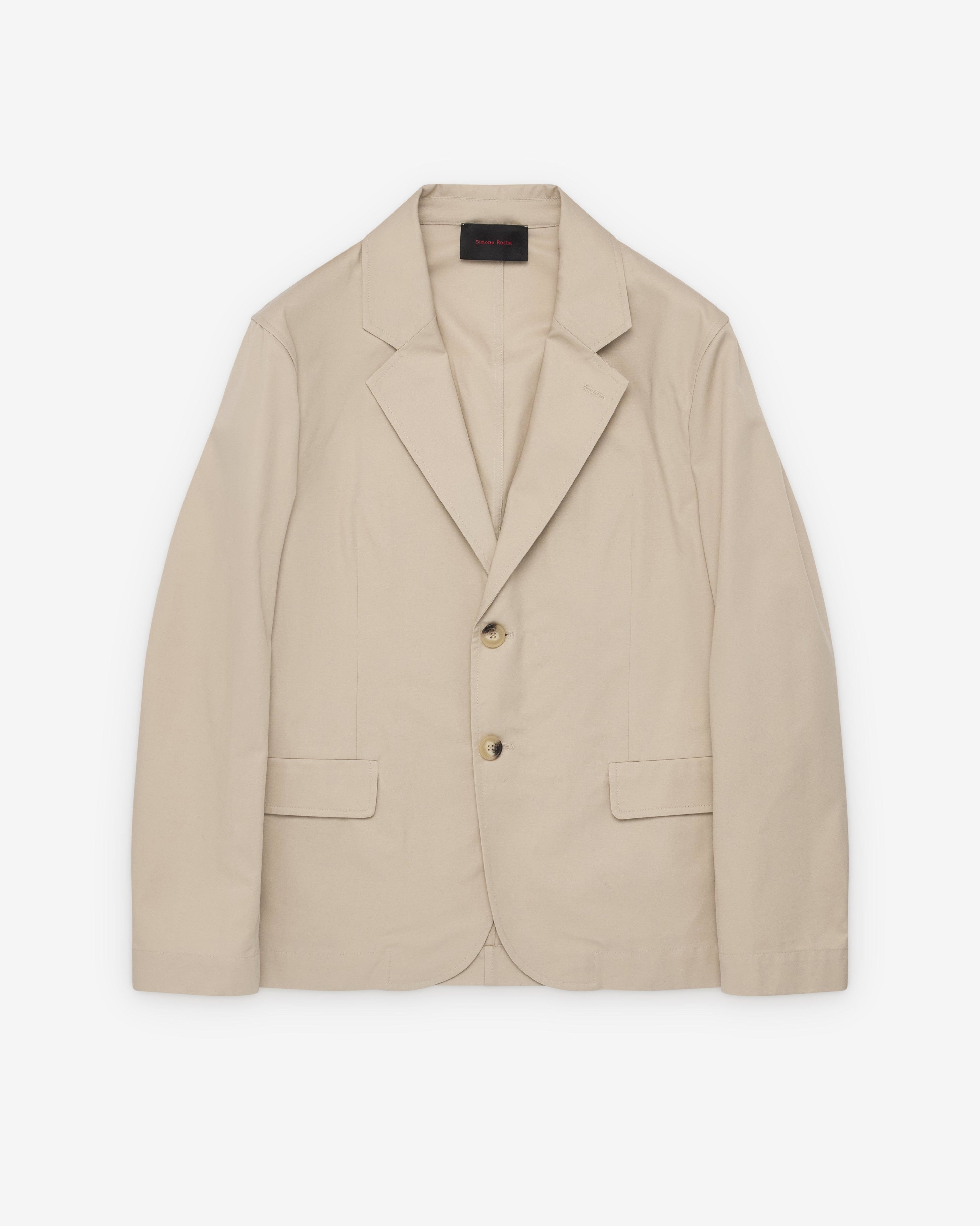 Simone Rocha - Men's Relaxed Blazer With Daisy - (Stone) by SIMONE ROCHA