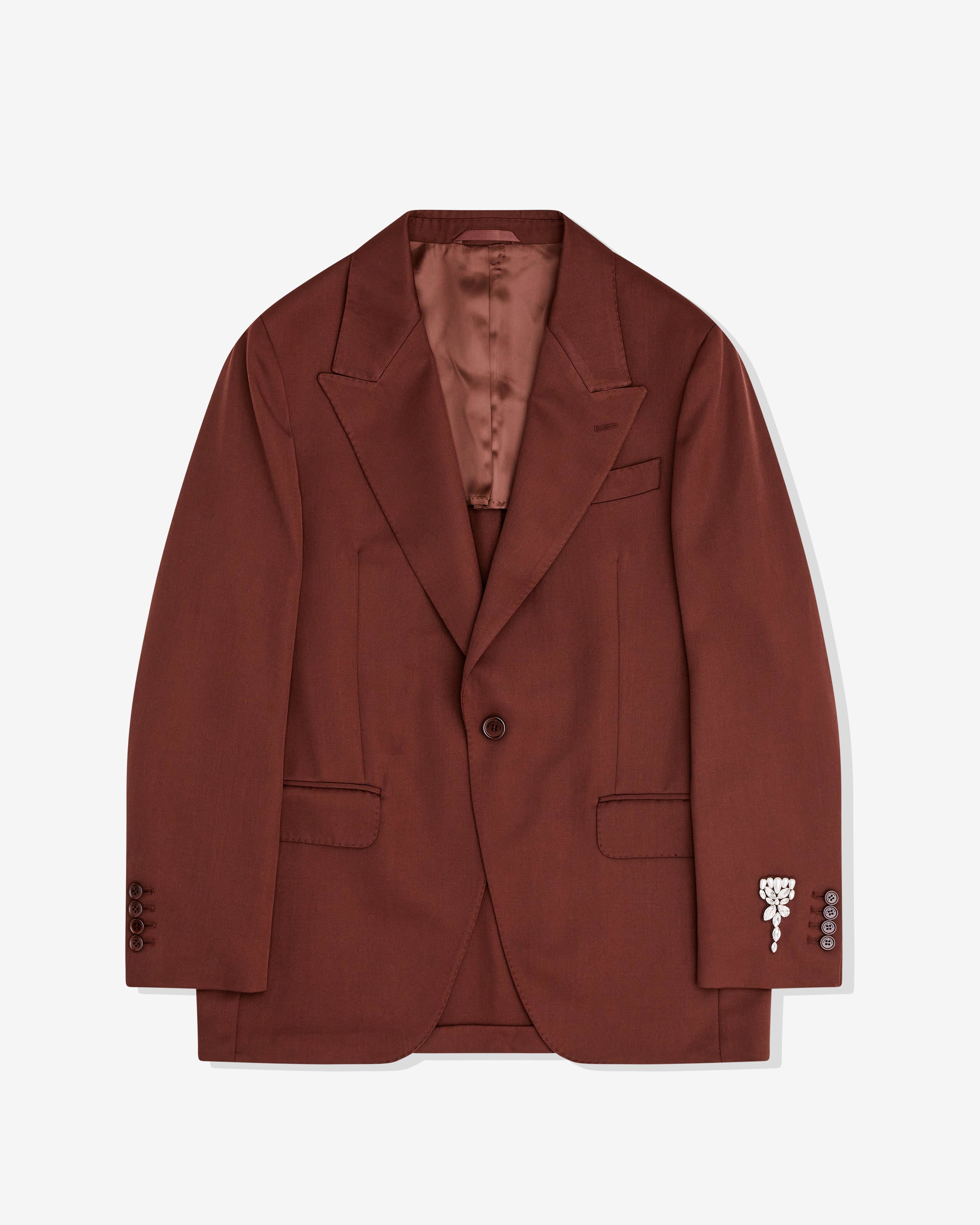 Simone Rocha - Men’s Relaxed Wide Peak Jacket - (Chocolate) by SIMONE ROCHA