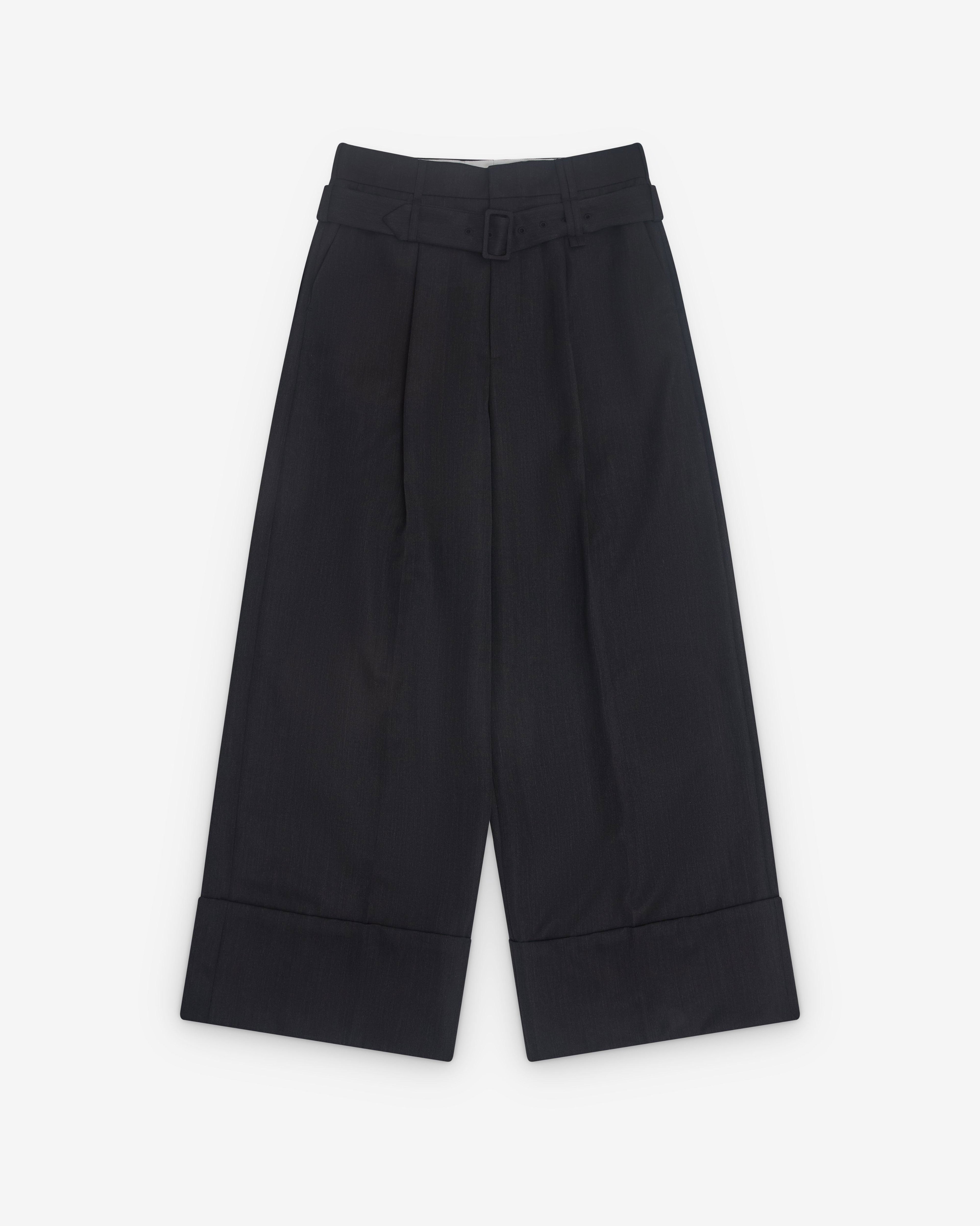 Simone Rocha - Men’s Wide Leg Pleated Trousers - (Charcoal) by SIMONE ROCHA