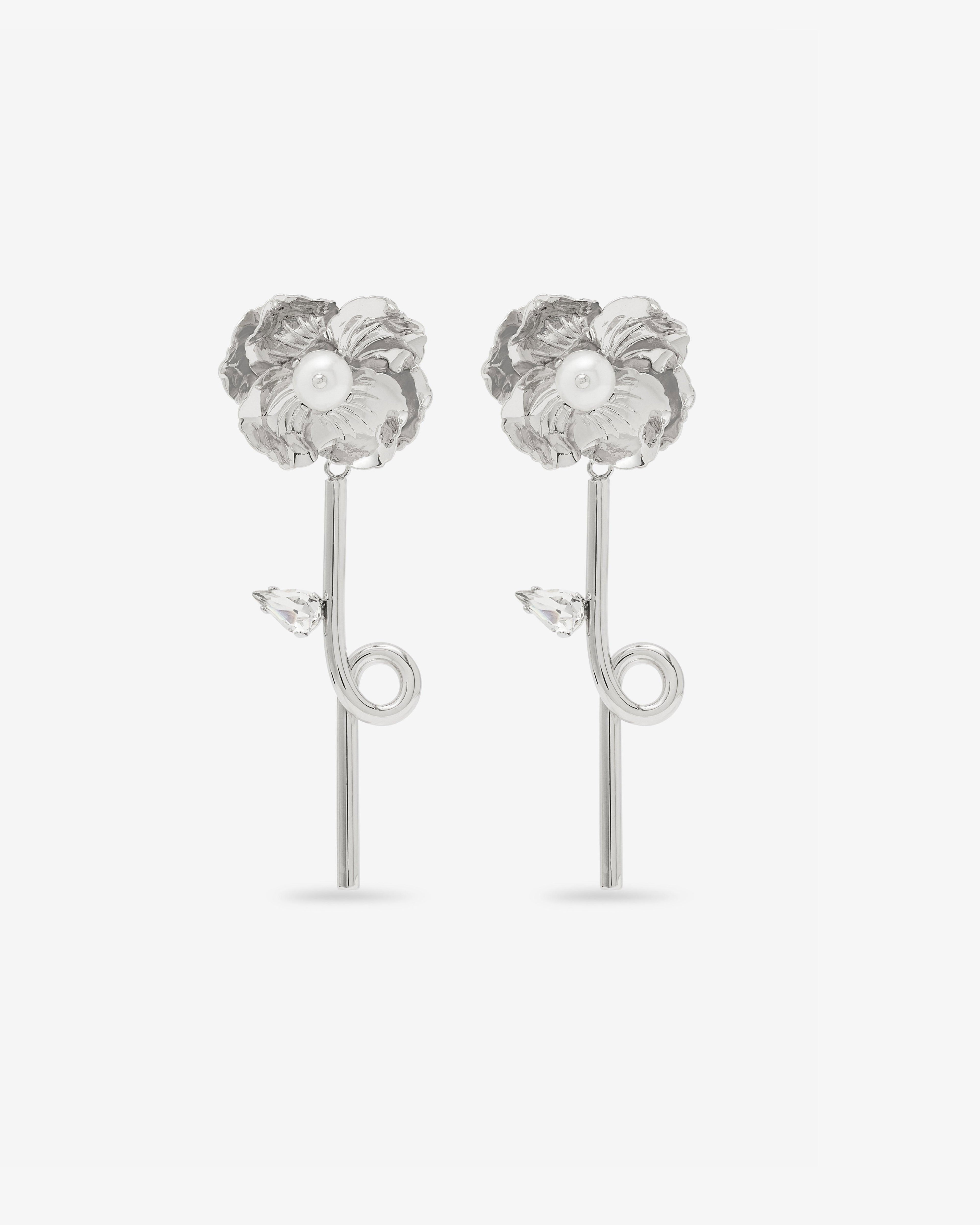 Simone Rocha - Women's Blooming Poppy Drip Earrings - (Silver) by SIMONE ROCHA