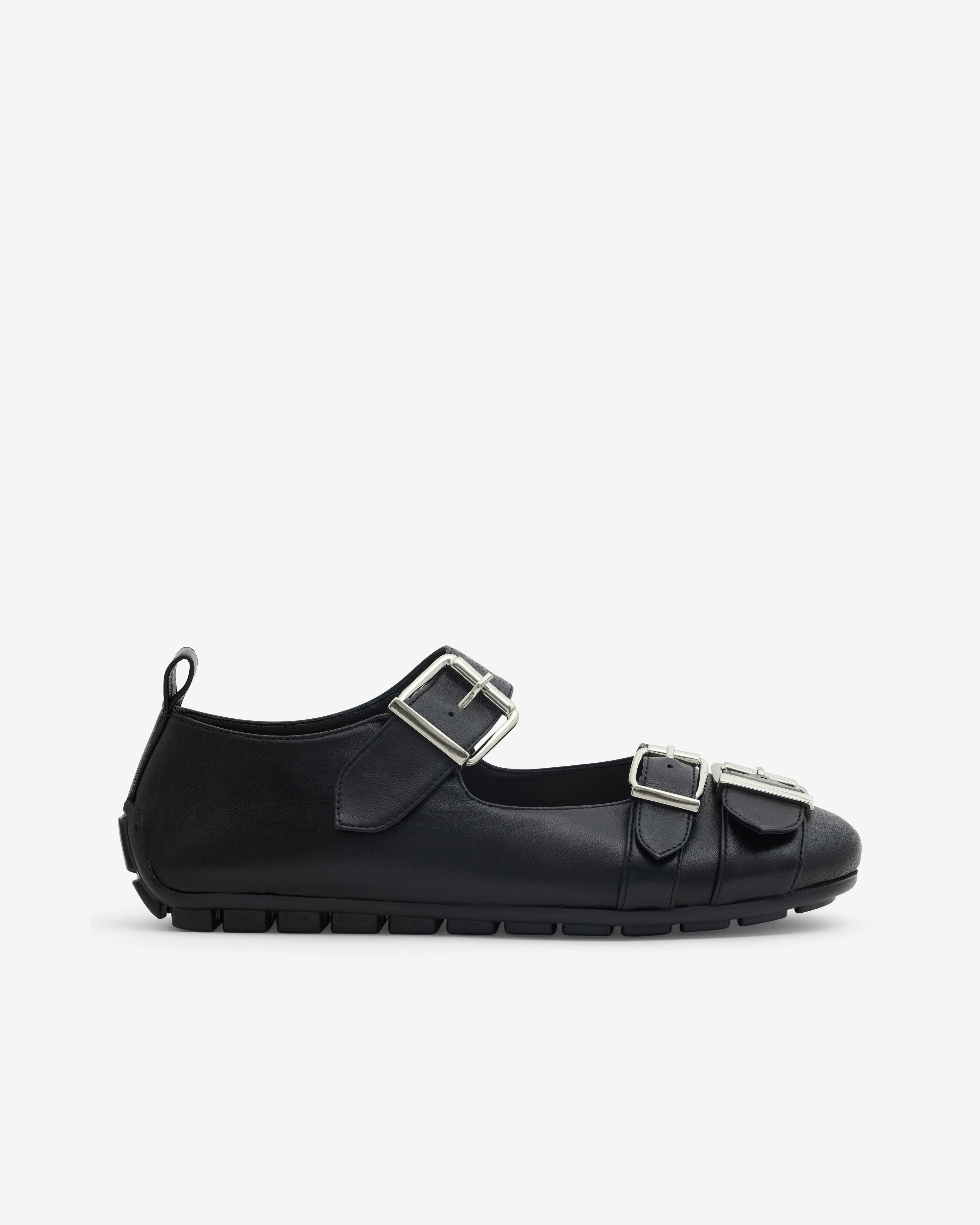 Simone Rocha - Women’s Buckle Ballerina Shoes - (Black) by SIMONE ROCHA