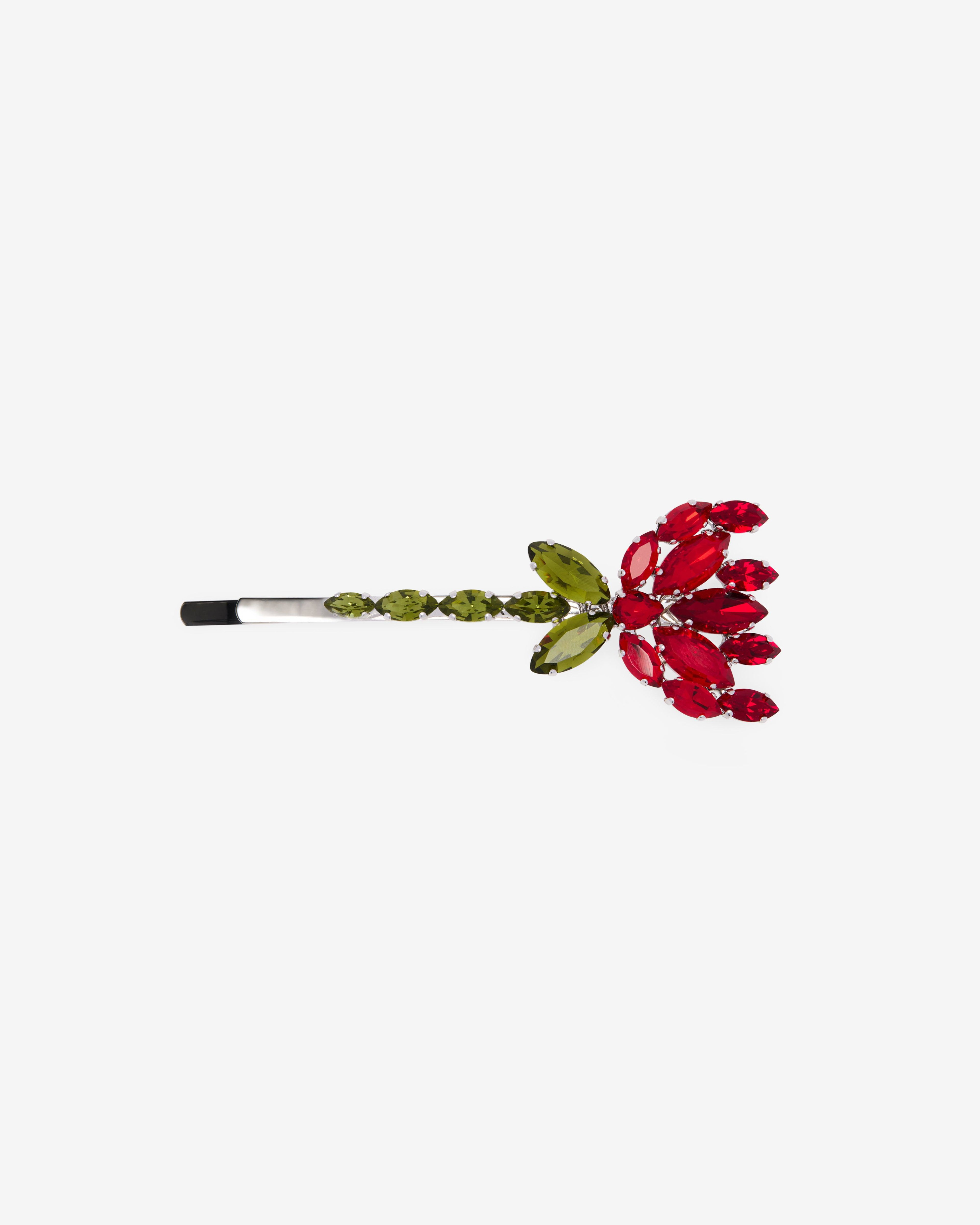 Simone Rocha - Women's Crystal Carnation Hair Clip - (Red/Multi) by SIMONE ROCHA