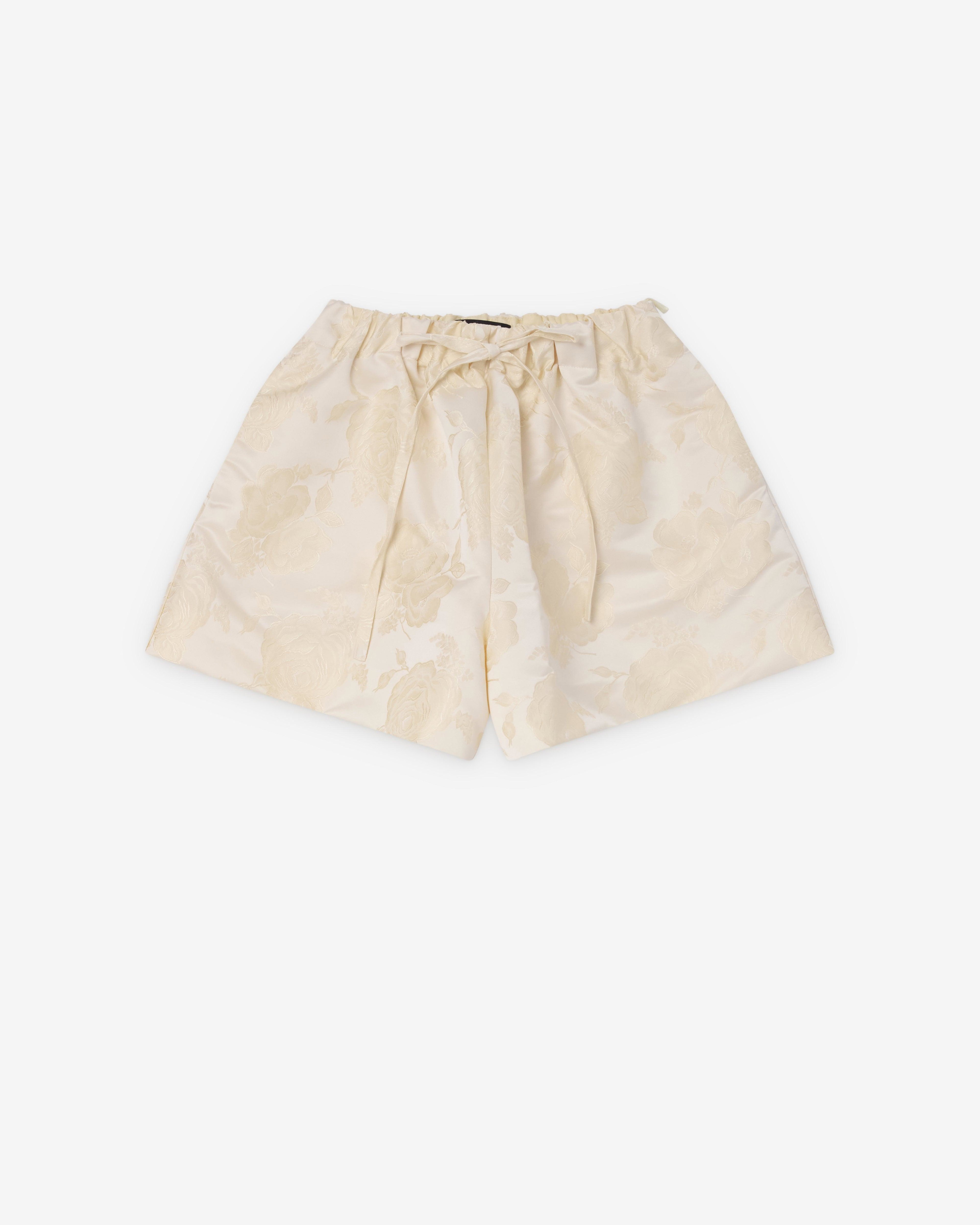 Simone Rocha - Women's Elasticated Rose Shorts - (Cream) by SIMONE ROCHA