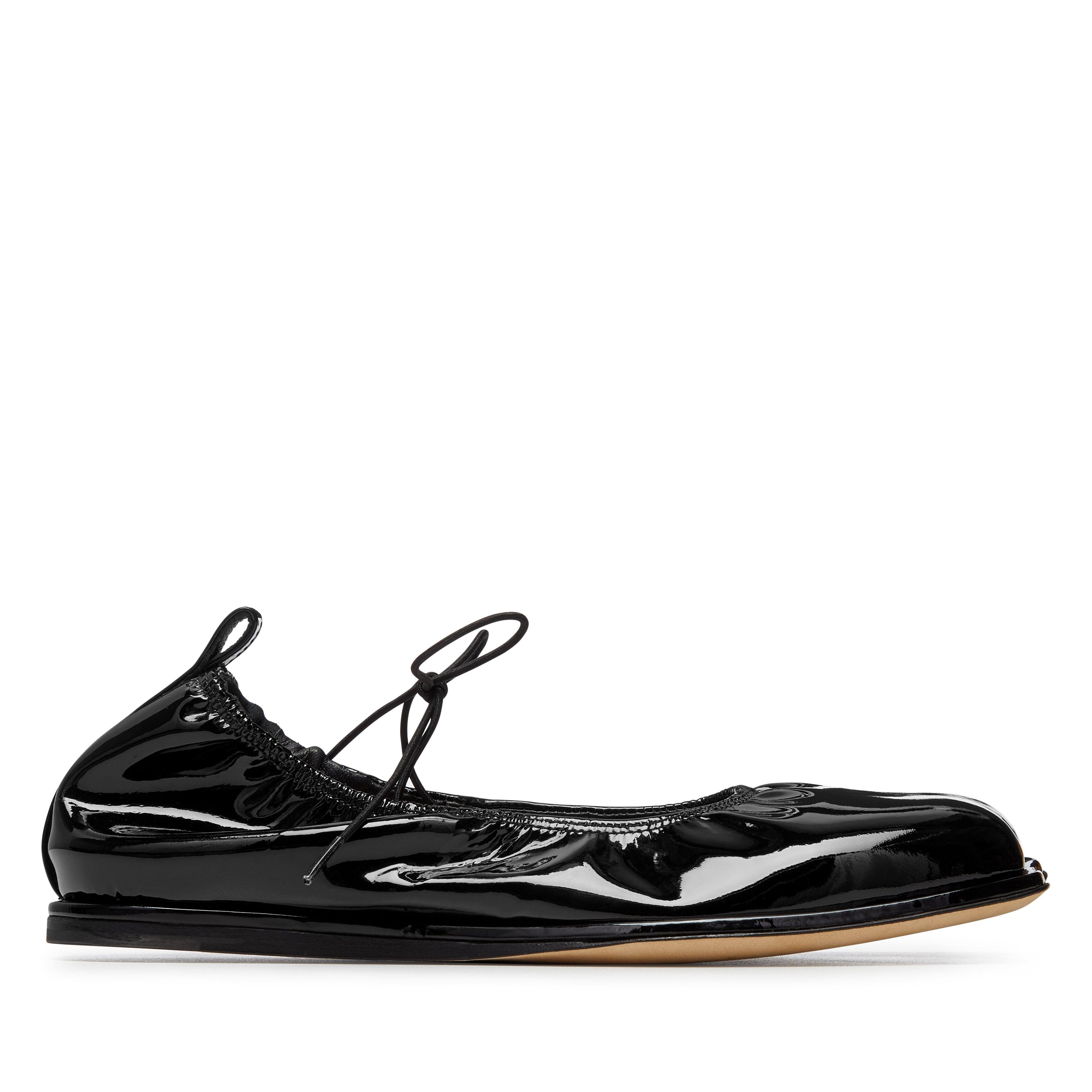 Simone Rocha - Women's Heart-toe Patent Leather Ballerina Shoes - (Black) by SIMONE ROCHA