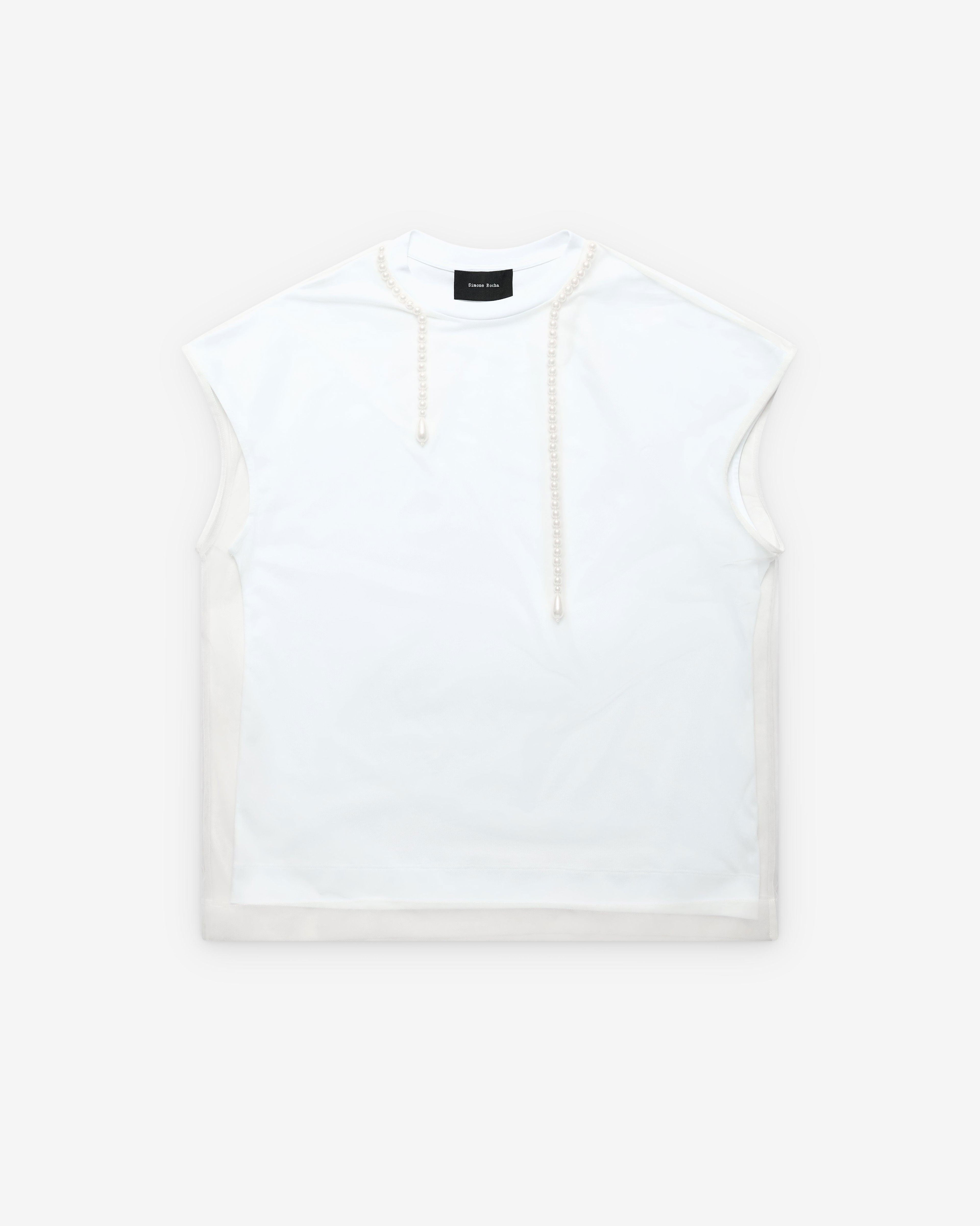 Simone Rocha - Women's Layered Liquid Smock T-Shirt - (White) by SIMONE ROCHA