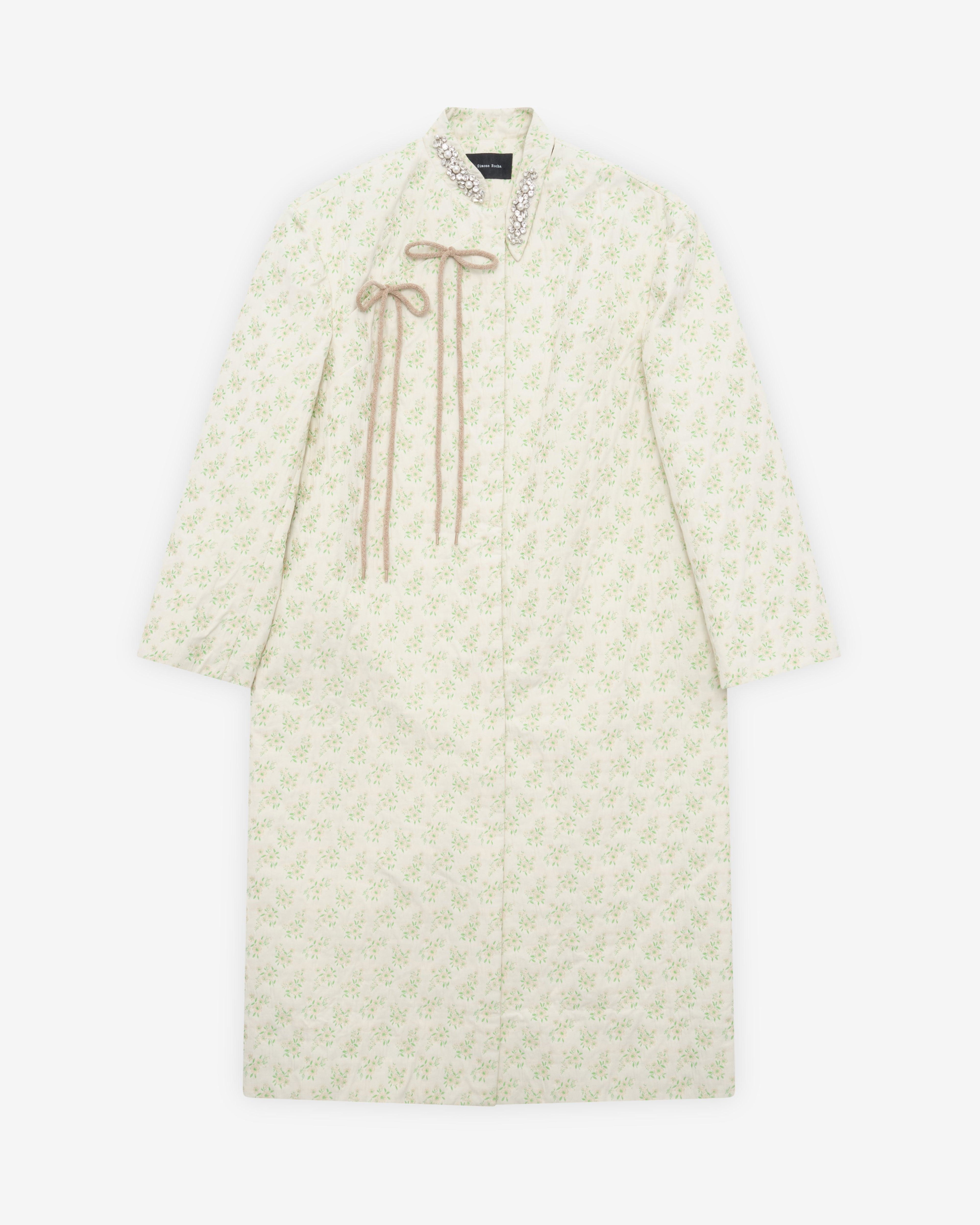 Simone Rocha - Women's Long Offset Fragment Coat - (Green/Taupe) by SIMONE ROCHA