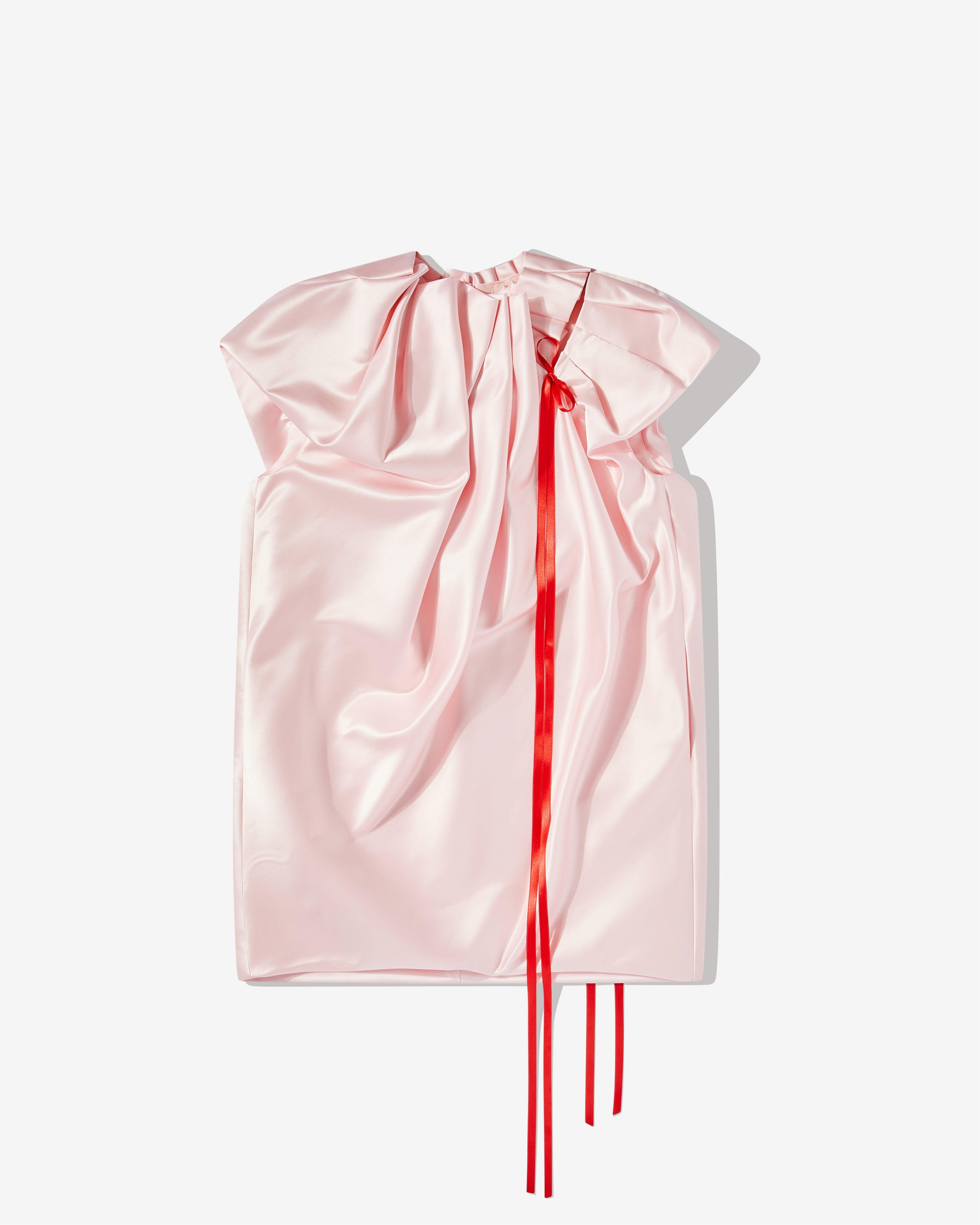 Simone Rocha - Women's Mini Pleated Heavy Satin Sack Dress - (Pink/Red) by SIMONE ROCHA