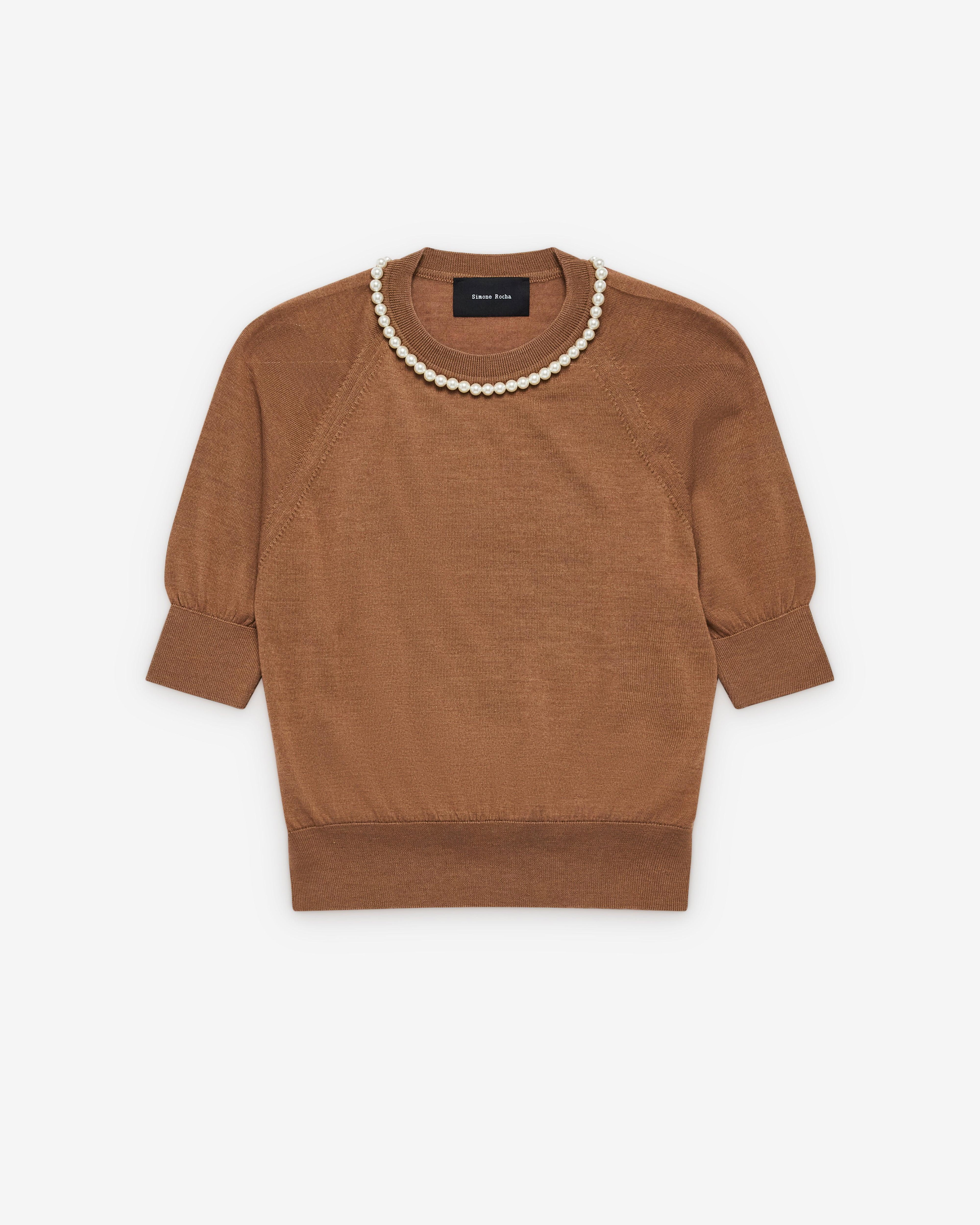 Simone Rocha - Women's Puff Sleeve Jumper - (Chestnut) by SIMONE ROCHA