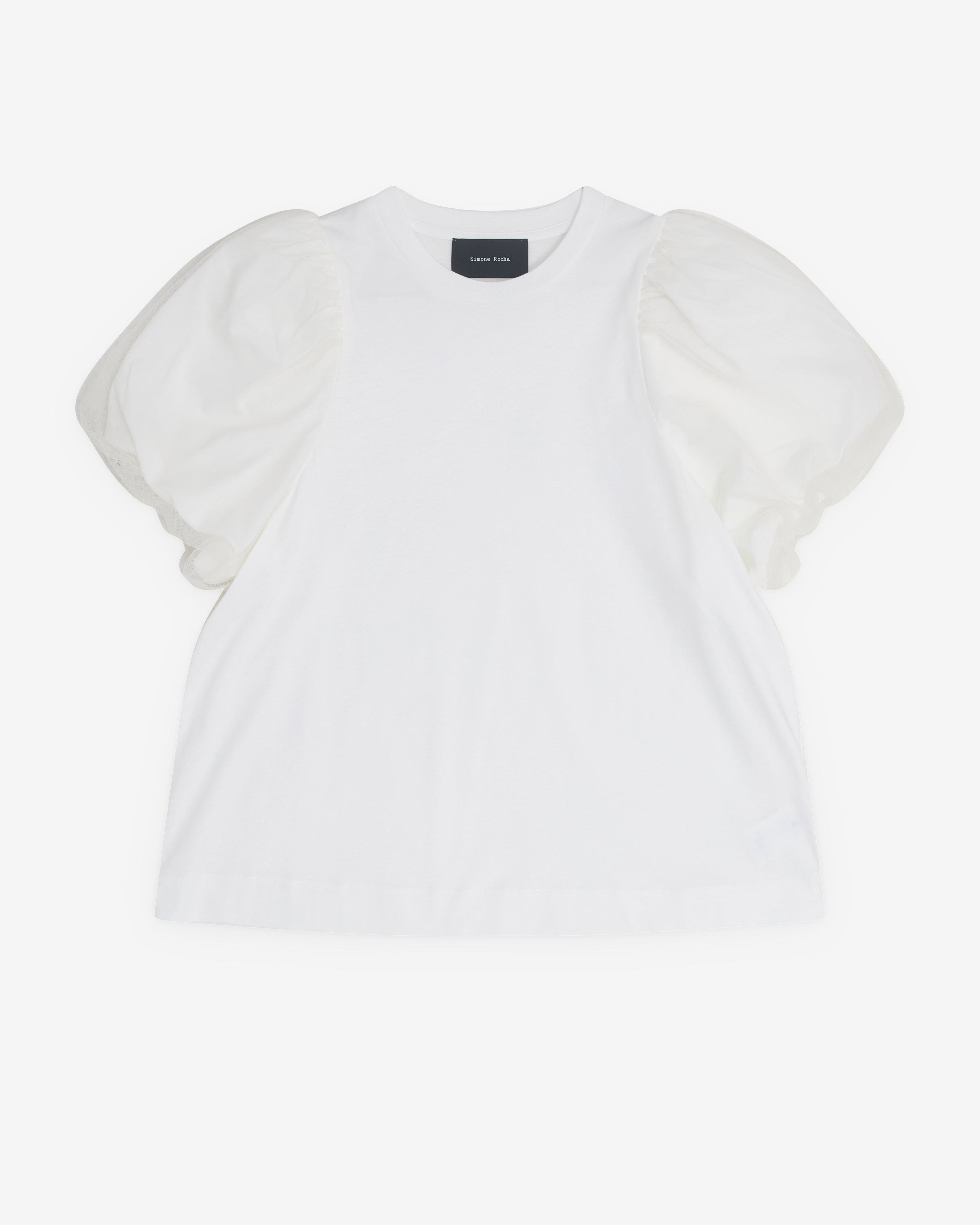 Simone Rocha - Women’s Puff Sleeve T-Shirt - (White) by SIMONE ROCHA