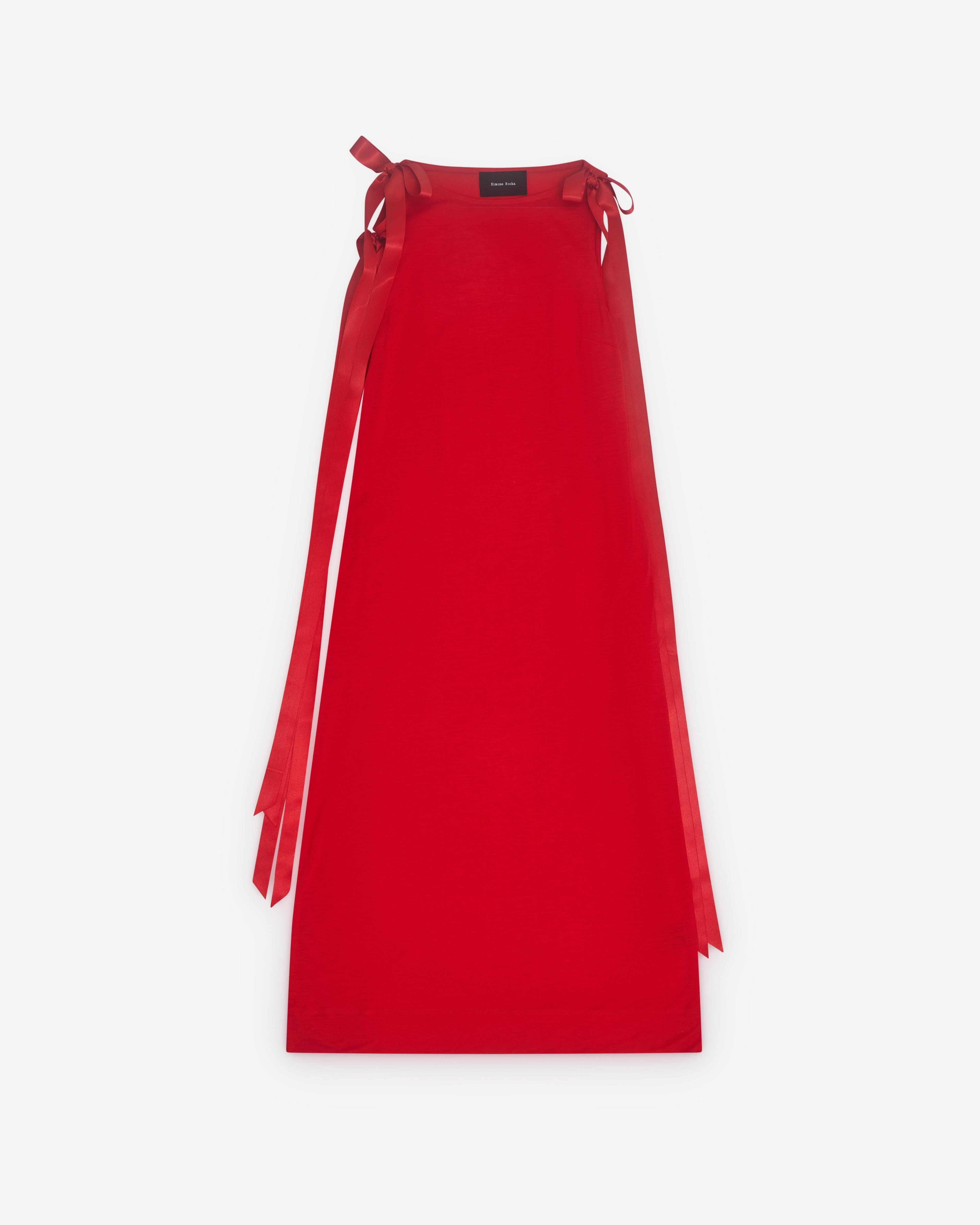 Simone Rocha - Women’s Ribbon Strap Dress - (Red) by SIMONE ROCHA