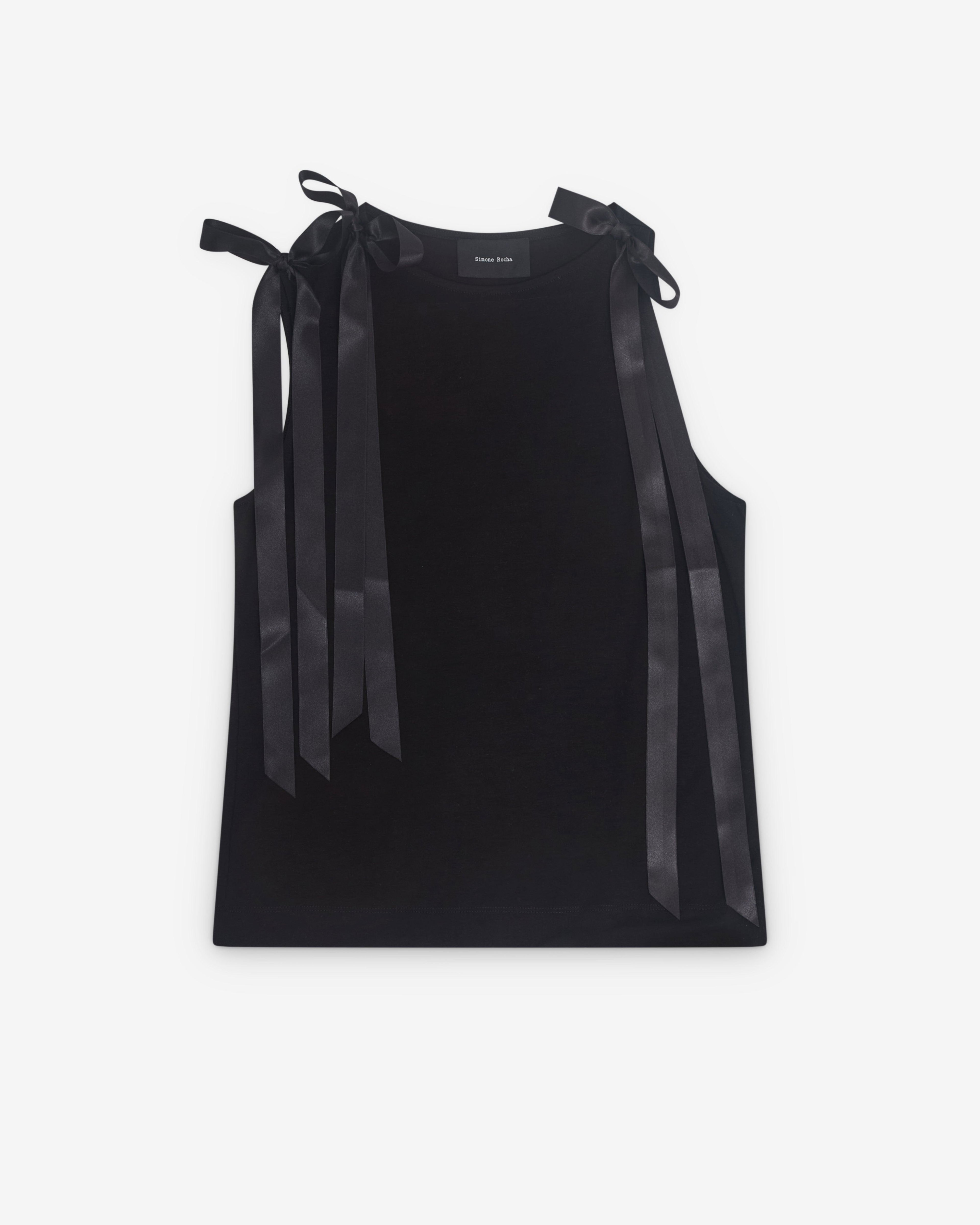 Simone Rocha - Women’s Ribbon Tank Top - (Black) by SIMONE ROCHA