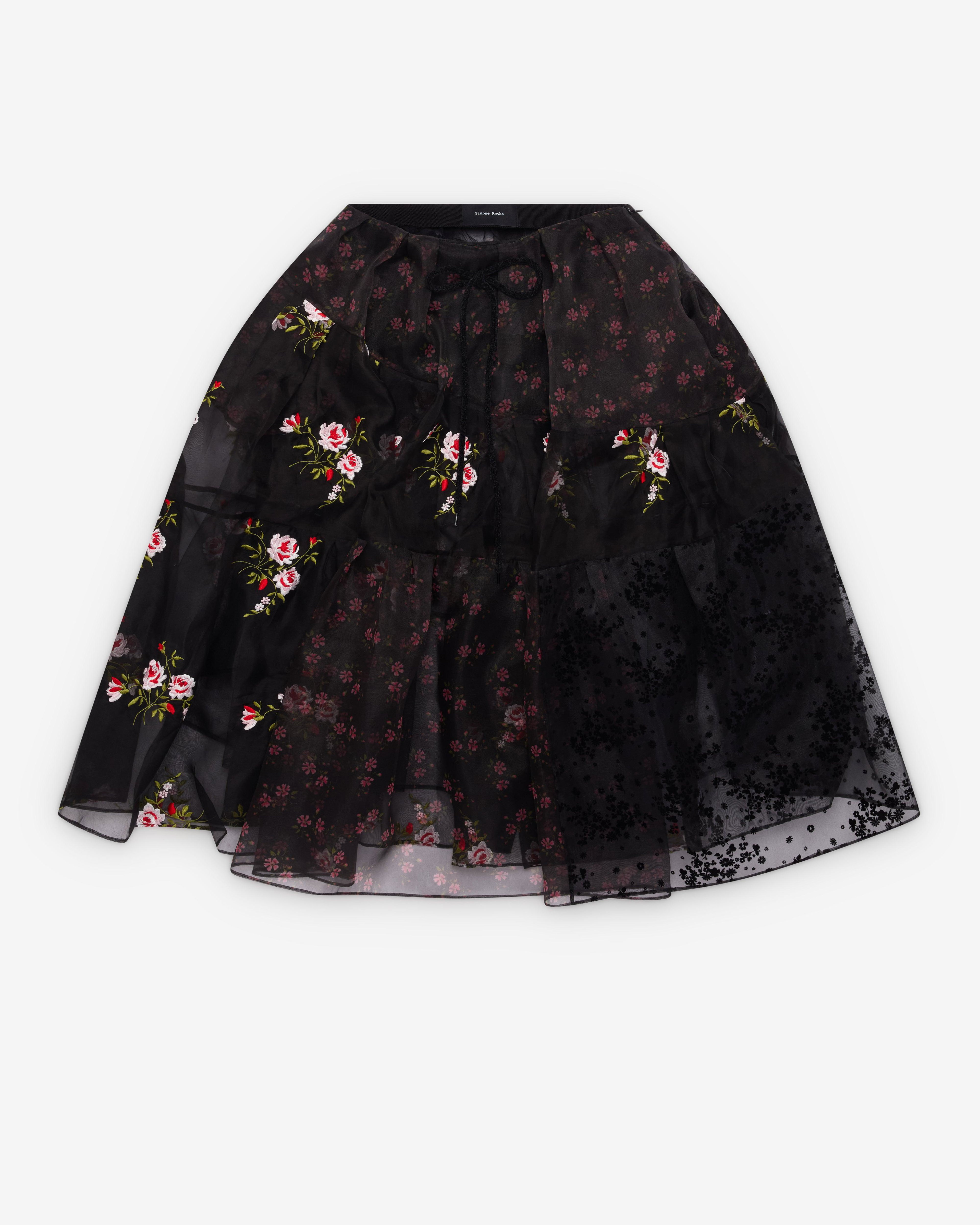 Simone Rocha - Women's Sheer Patchwork Tulle Skirt - (Black) by SIMONE ROCHA
