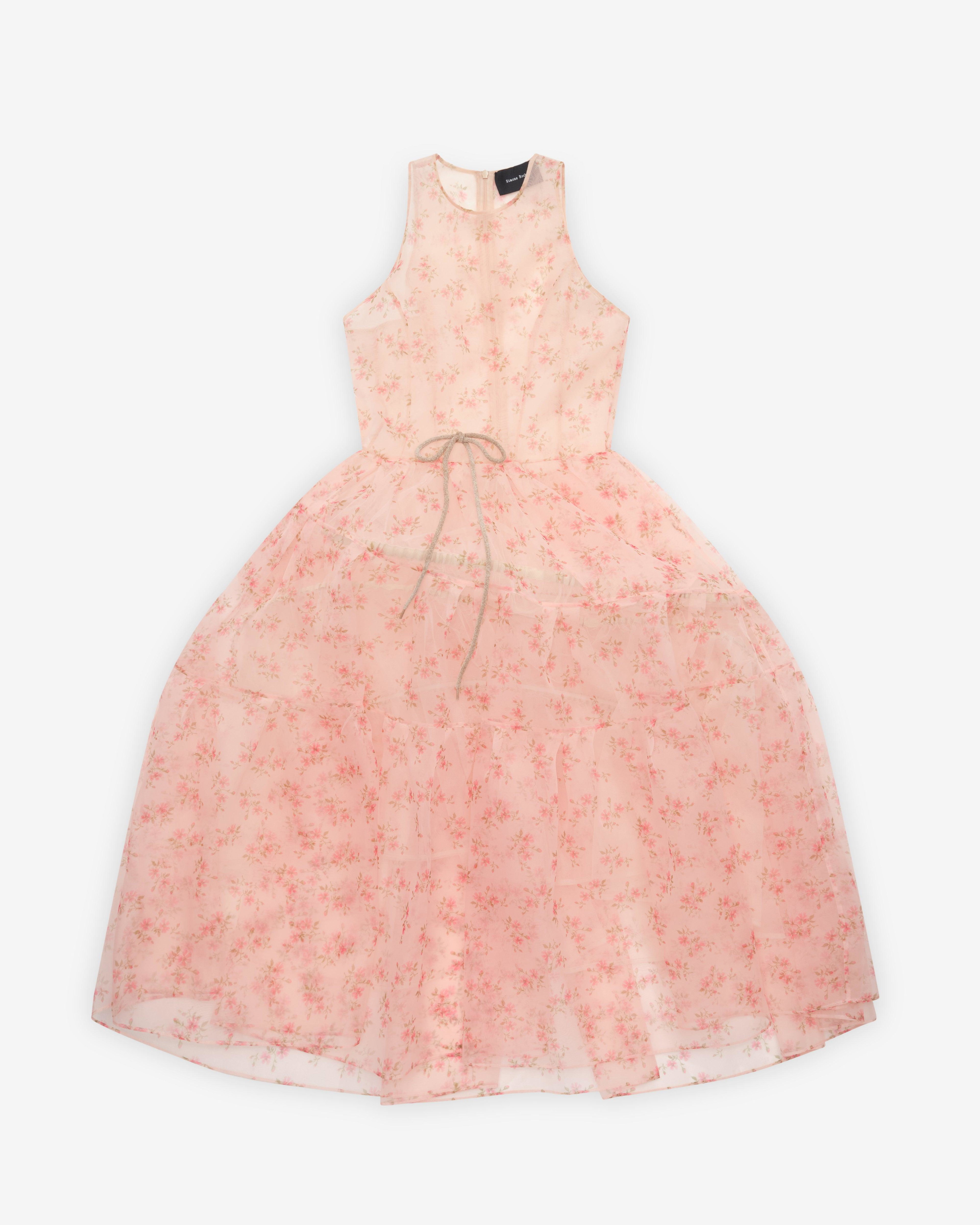 Simone Rocha - Women's Tapered Back Hoop Flounce Dress - (Nude Floral) by SIMONE ROCHA