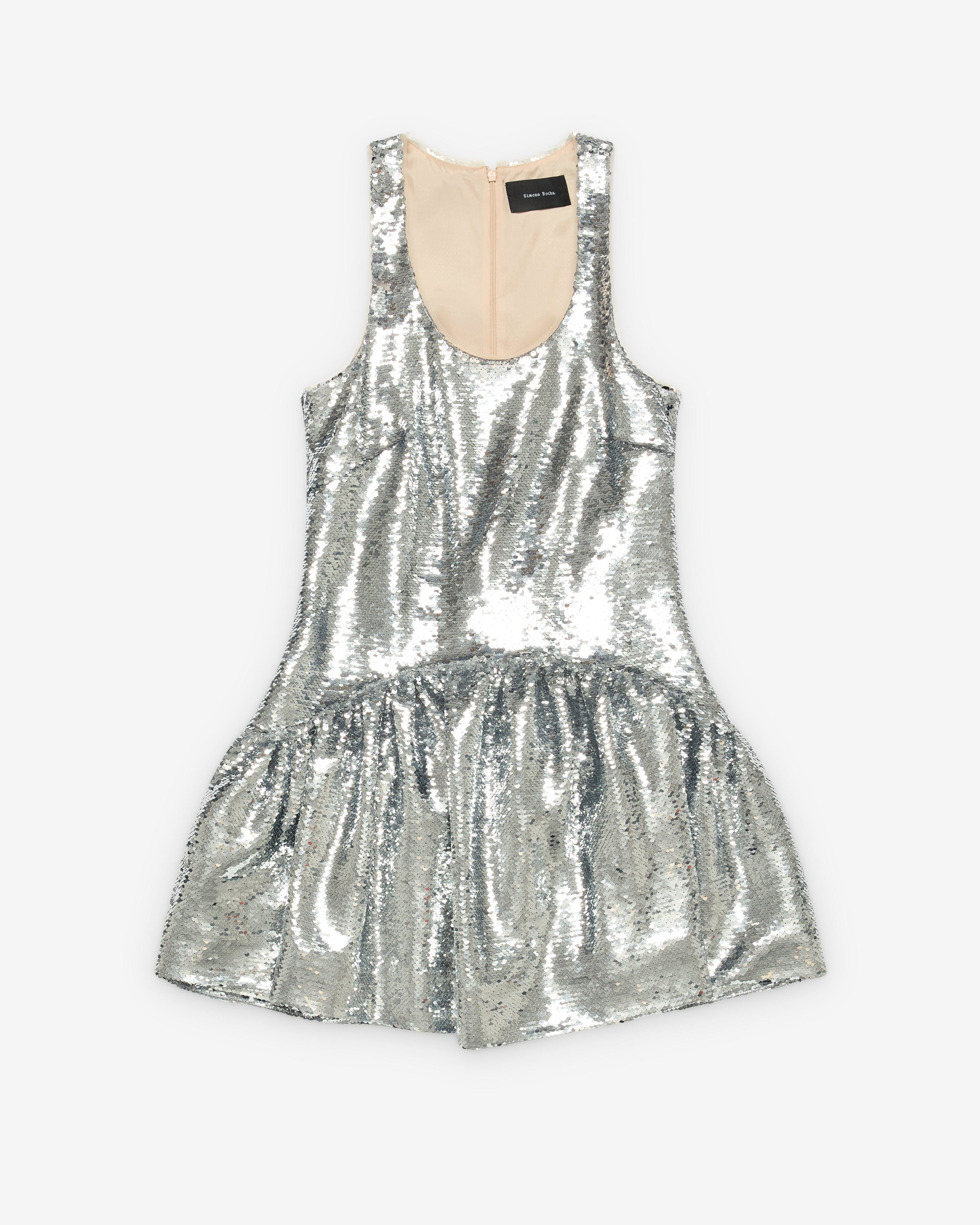 Simone Rocha - Women's Tapered Sequin Mini Dress - (Silver) by SIMONE ROCHA