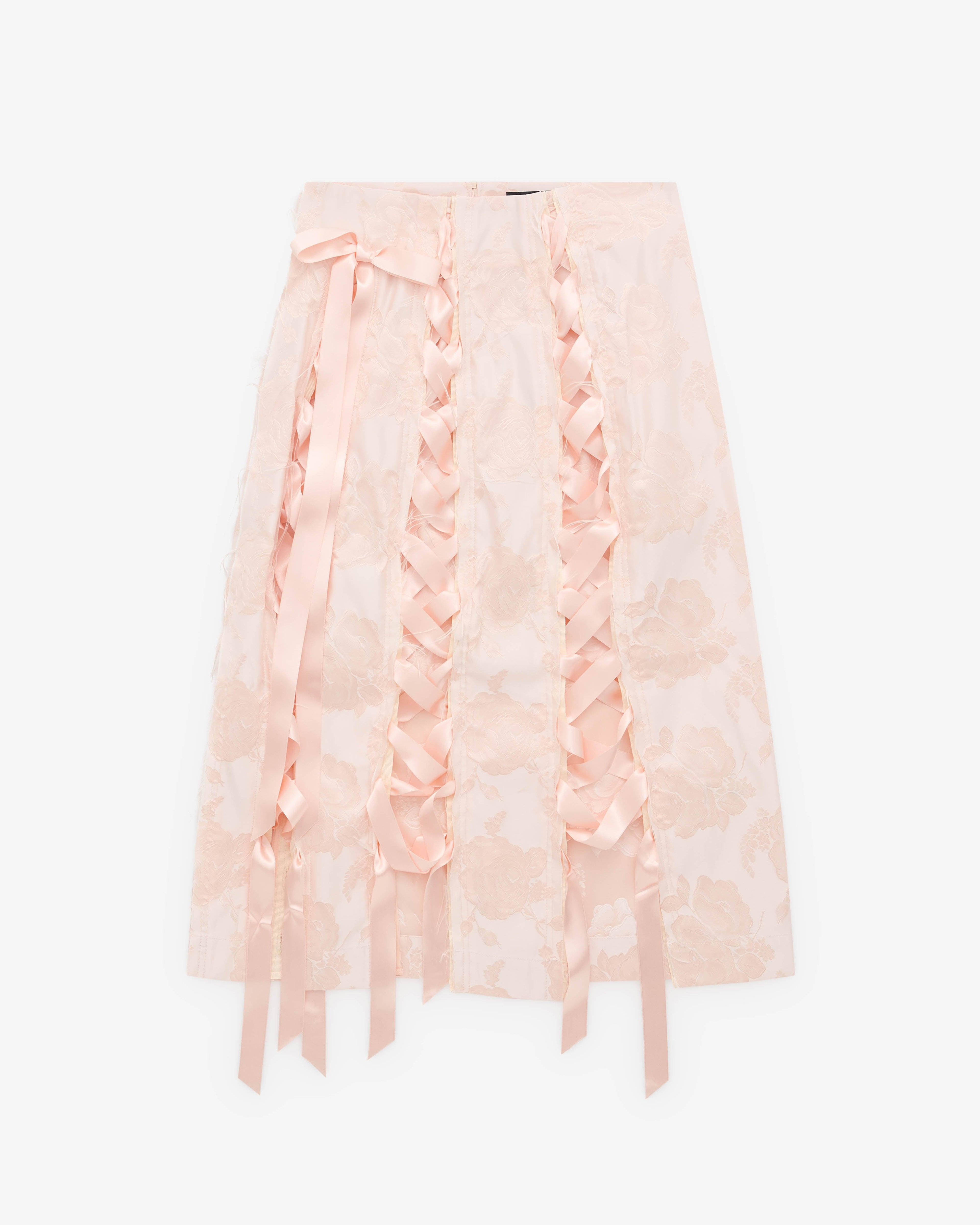 Simone Rocha - Women’s Unraveling Ribbon Skirt - (Blush) by SIMONE ROCHA