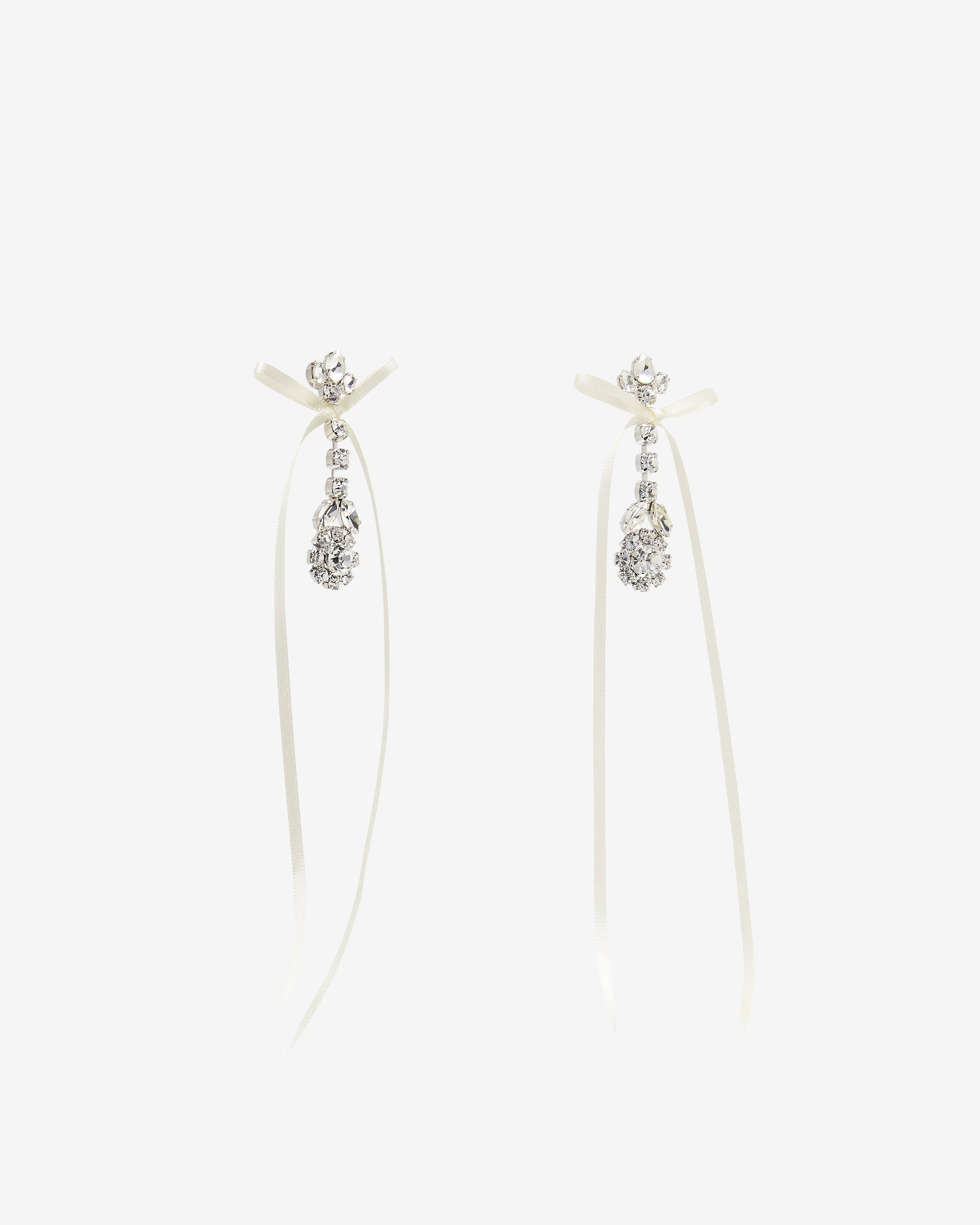 Simone Rocha - Women's VIctorian Bow Ribbon Drip Earrings - (Crystal) by SIMONE ROCHA