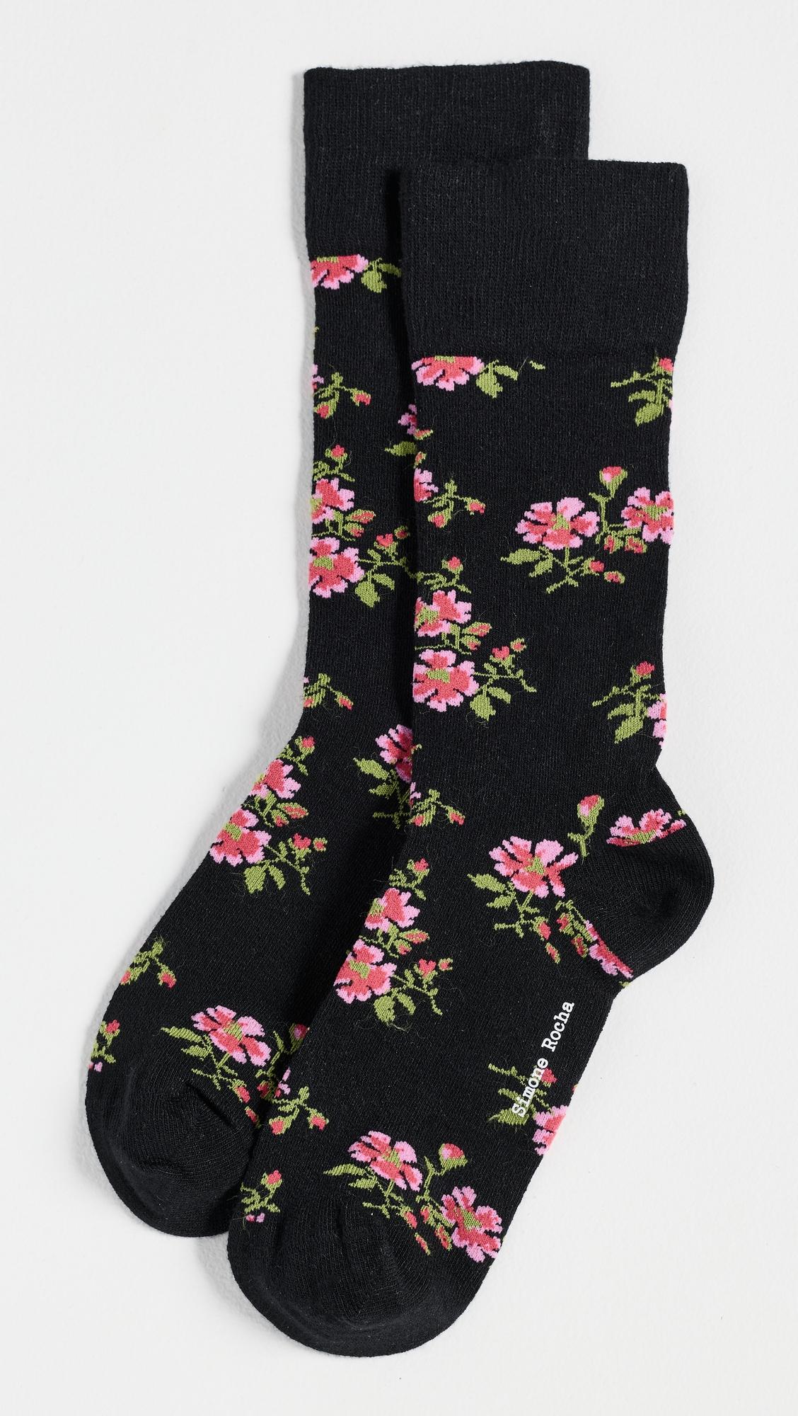 Tiny Flower Jacquard Socks by SIMONE ROCHA