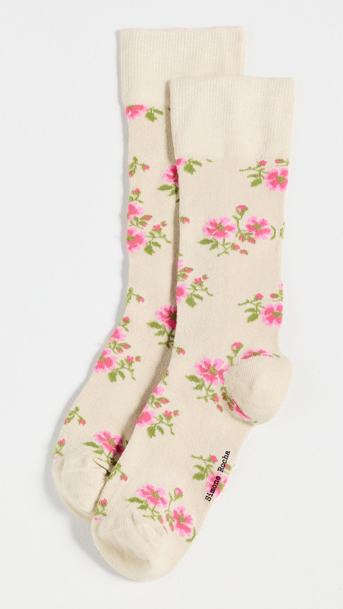 Tiny Flower Jacquard Socks by SIMONE ROCHA