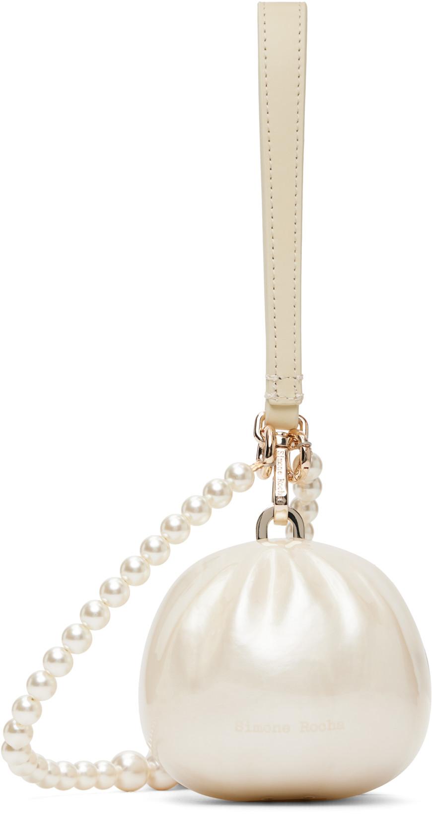 White Pearl Crossbody Dim Sum Bag by SIMONE ROCHA