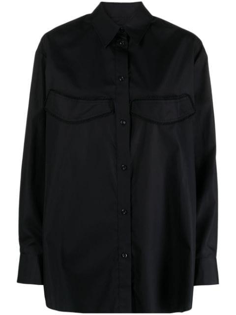 appliqué-detail side button-fastening shirt by SIMONE ROCHA