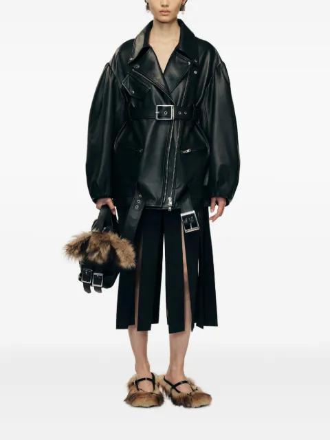 belted leather jacket by SIMONE ROCHA