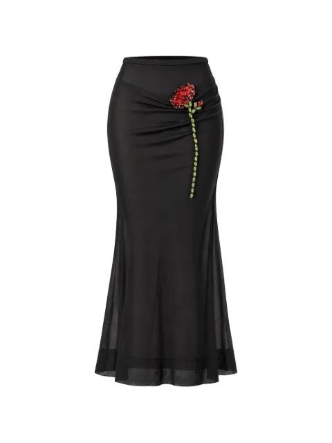 crystal-embellished ruched maxi skirt by SIMONE ROCHA