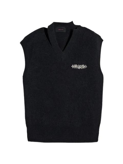 crystal-embellishment V-neck vest by SIMONE ROCHA