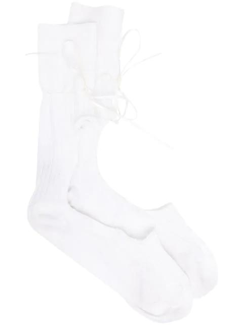 cut-out lace-up detail socks by SIMONE ROCHA