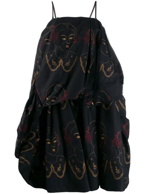faces print dress by SIMONE ROCHA