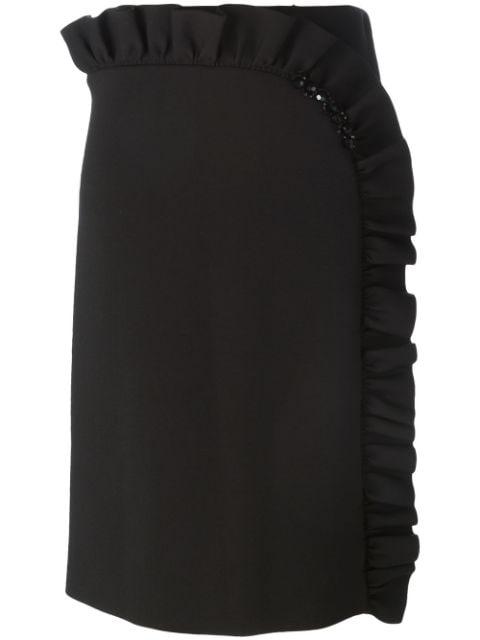 frilled straight skirt by SIMONE ROCHA