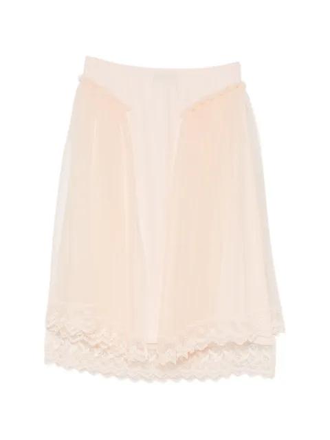 lace-trim hip-detail midi skirt by SIMONE ROCHA